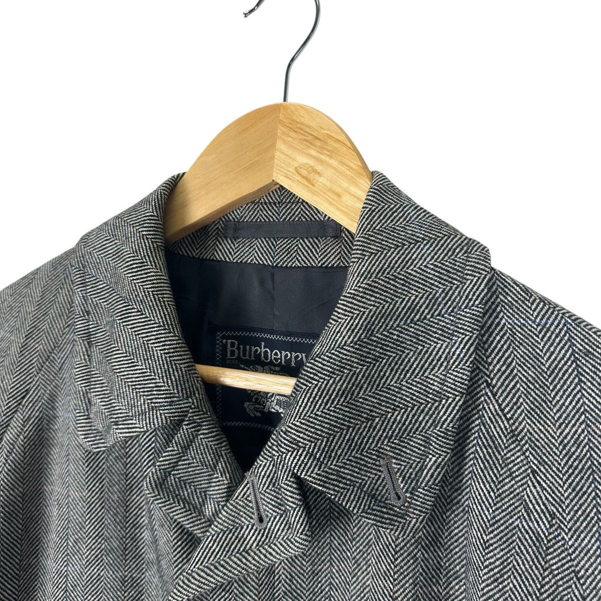 Burberry BURBERRYS HERRINGBONE TWEED LONG OVERCOAT JACKET Size US M / EU 48-50 / 2 - 5 Thumbnail