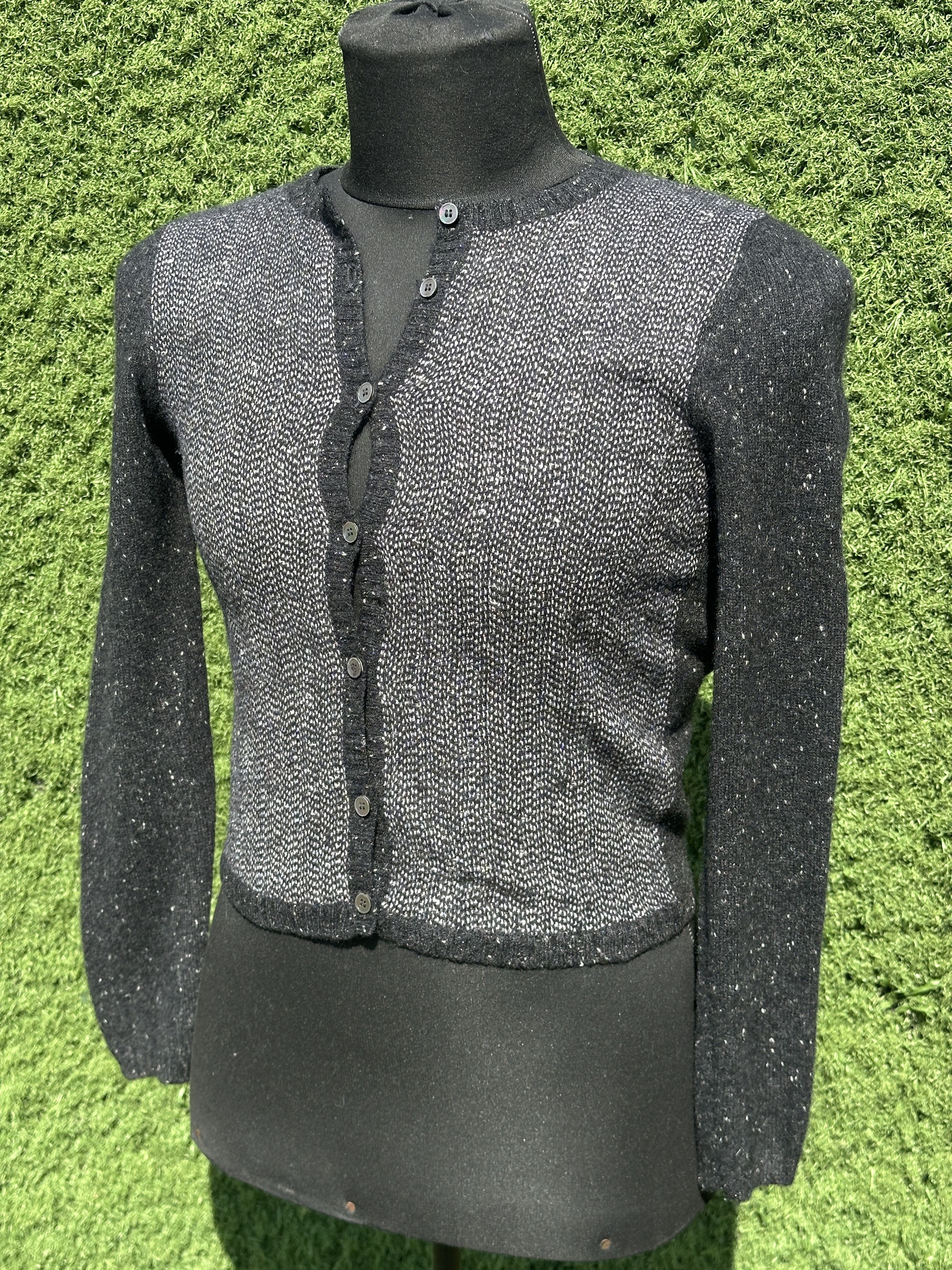 Brunello Cucinelli Brunello Cucinelli Cashmere Cropped Cardigan S Black Knit Size S / US 4 / IT 40 - 14 Thumbnail