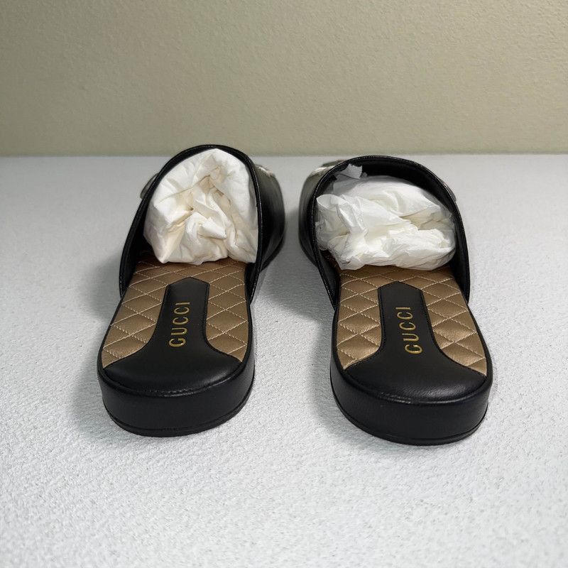 Gucci Gucci x NY Yankees Black Leather Slippers - Size US 8 / EU 41 - 3 Thumbnail