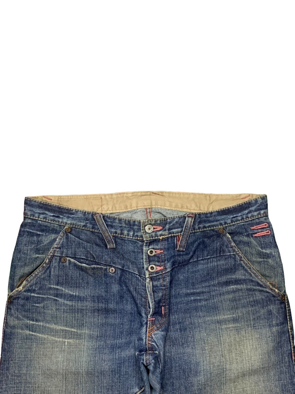 Japanese Brand Vintage Japanese Blue Way Mud Wash Distressed Bootcut Jeans Size US 37 - 4 Thumbnail