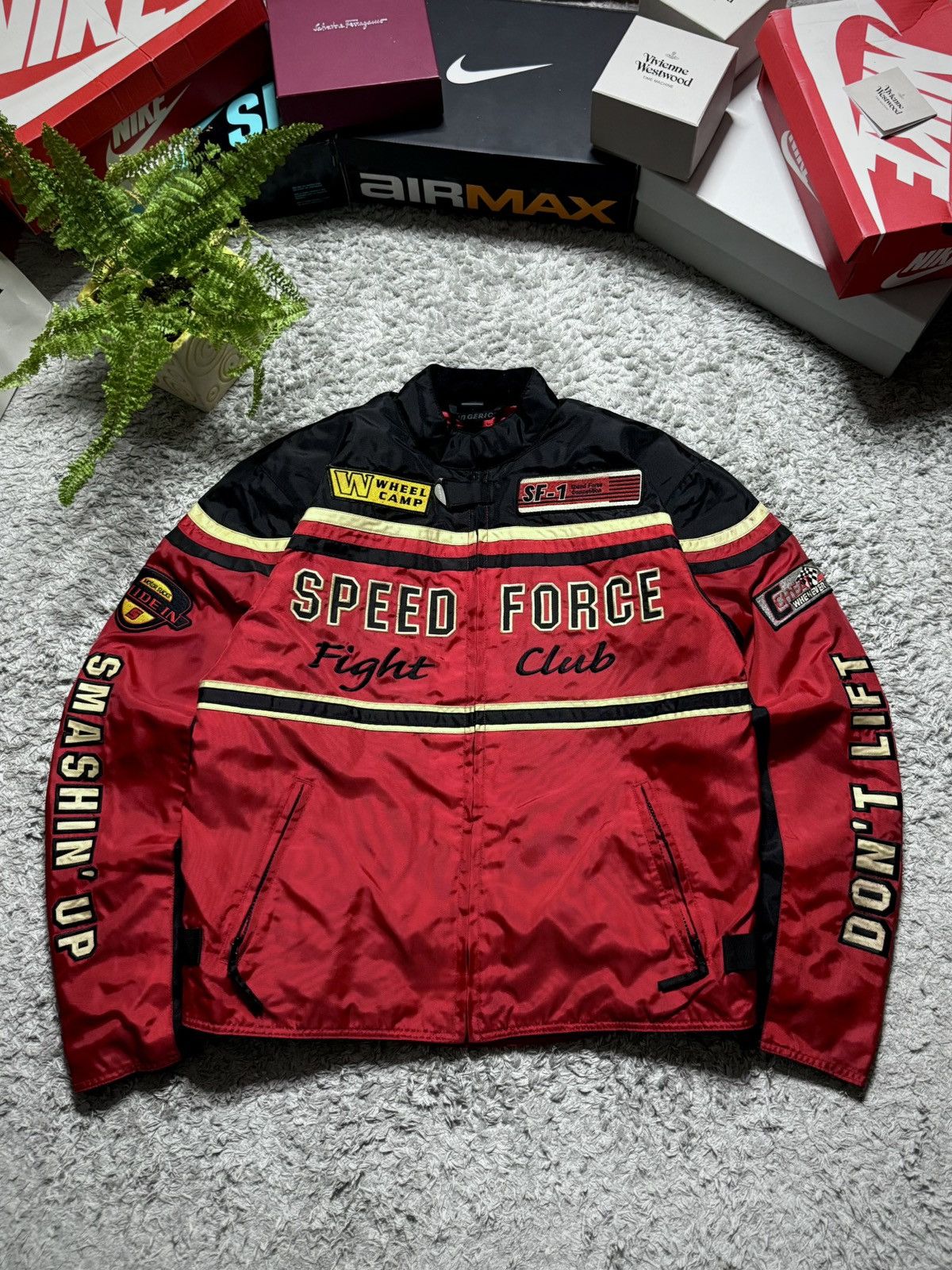 Japanese Brand 00s Moto Bike Jacket Speed Force Vintage Racing Big Logo Size US L / EU 52-54 / 3 - 1 Thumbnail