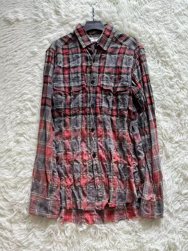 Saint Laurent Paris Rendering gradient checkered shirts