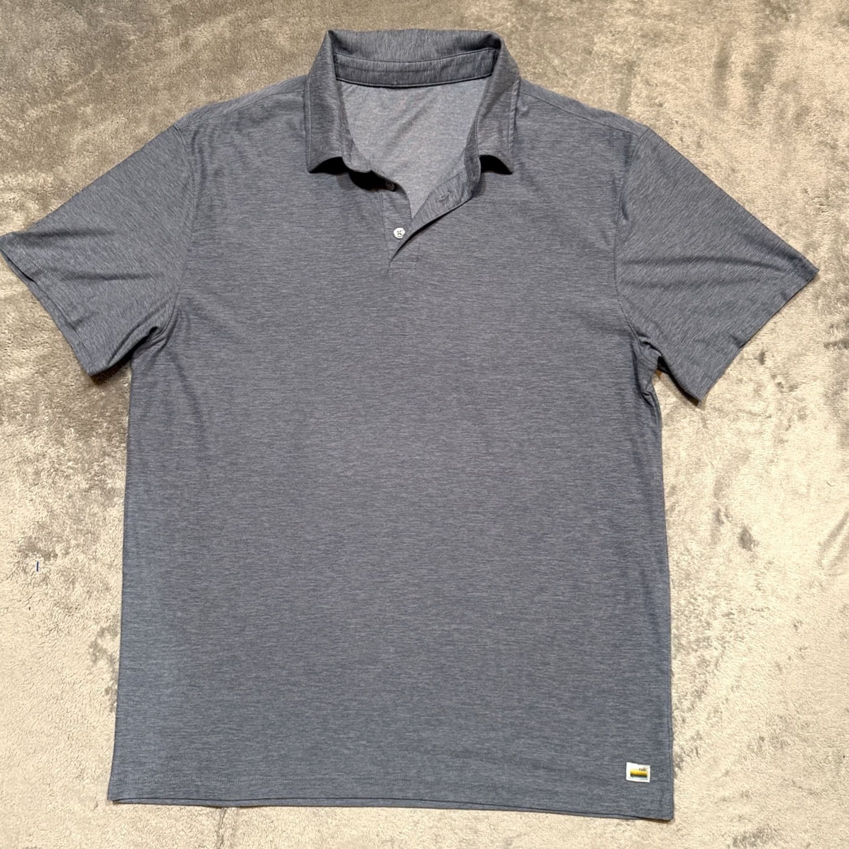 Vuori Vuori Shirt Men's Large Blue Strato Tech Polo Performance Short Sleeve Gym Size US L / EU 52-54 / 3 - 2 Thumbnail