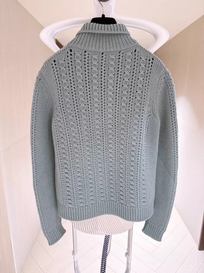 Loro Piana LORO PIANA Baby cashmere hollow crochet sweater Size L / US 10 / IT 46 - 7 Thumbnail