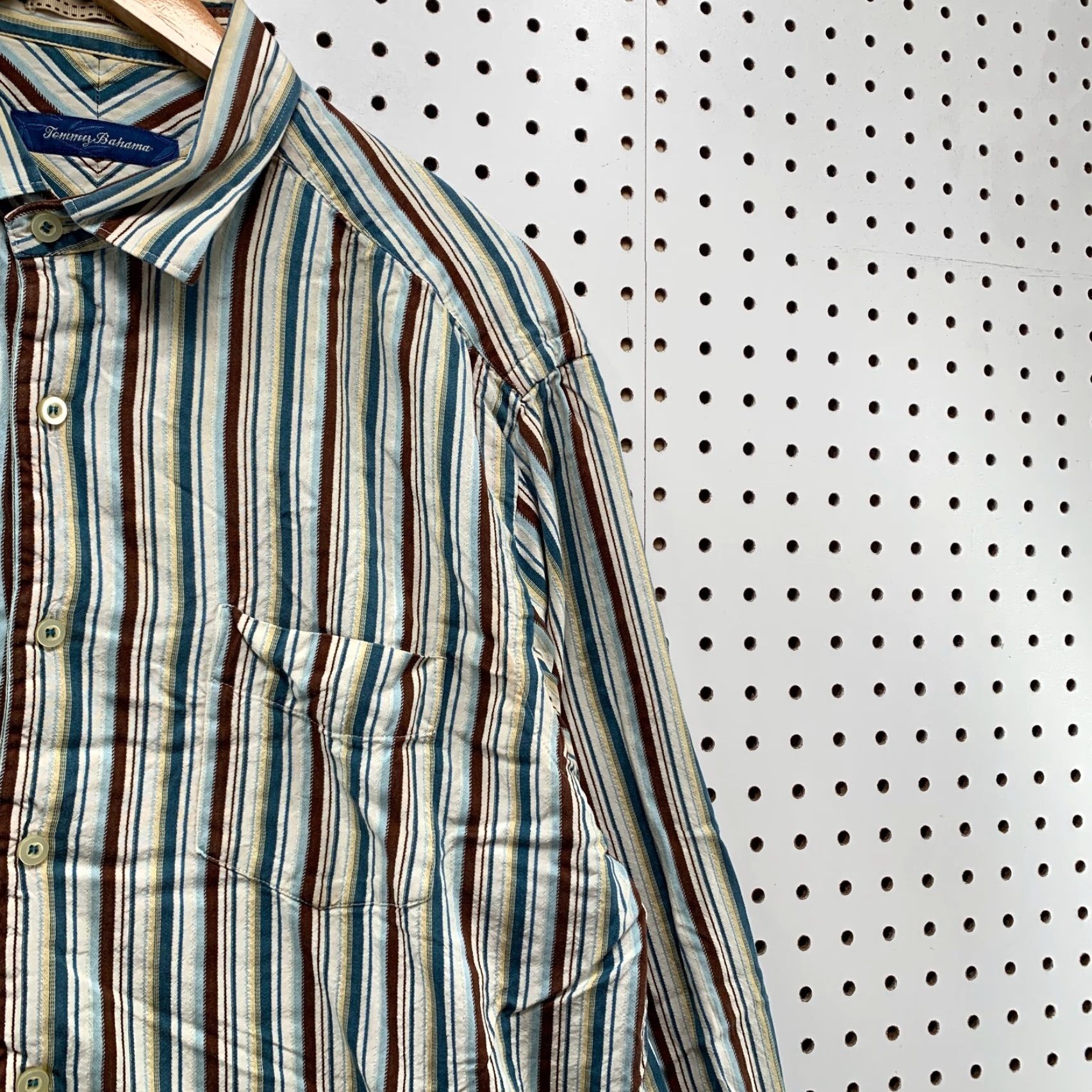 Tommy Bahama Tommy Bahama Button-Up Shirt Mens Large Silk Striped Casual 100% Silk Multicolor Long Sleeve Button Shirt Mens Large Silk Striped Casual Size US L / EU 52-54 / 3 - 7 Thumbnail