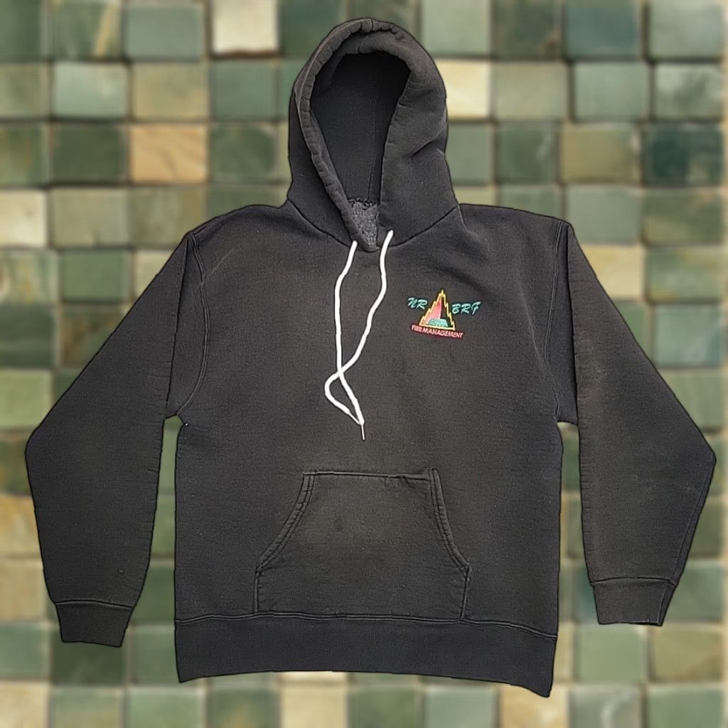 Vintage VTG Wildland Fire Fighter Hoodie Mens M Black Hooded Sweatshirt Northern Rockies Size US M / EU 48-50 / 2 - 1 Thumbnail