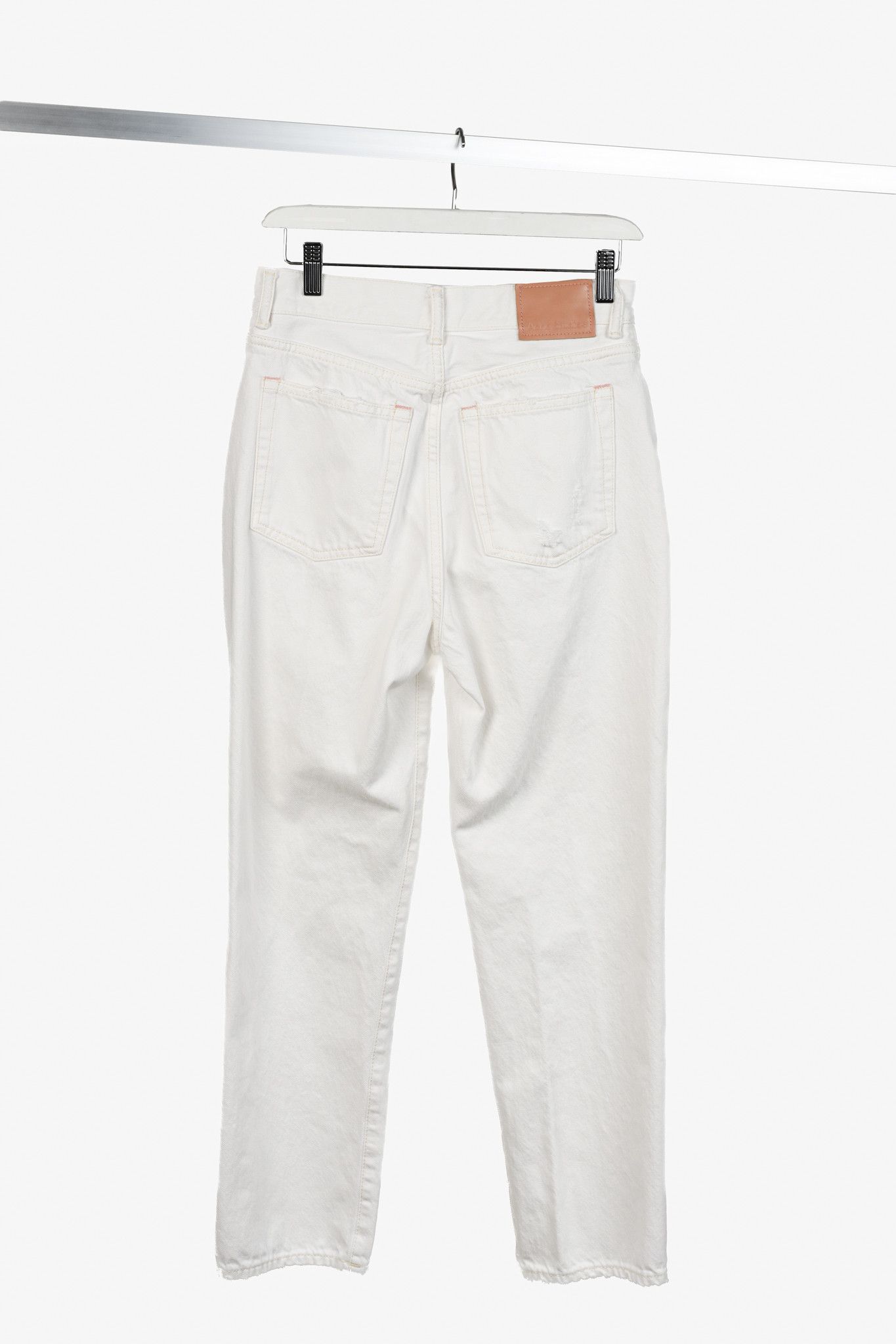 Acne Studios Acne Studios White Distressed High-waisted Jeans Size 27" / US 4 / IT 40 - 2 Thumbnail