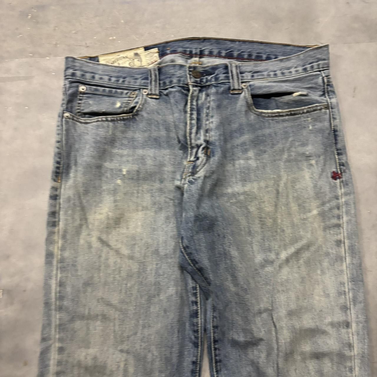 Japanese Brand × Vintage Crazy Vintage Y2K/2000s Grunge Faded Medium Wash Denim Jeans! Size US 34 / EU 50 - 5 Thumbnail