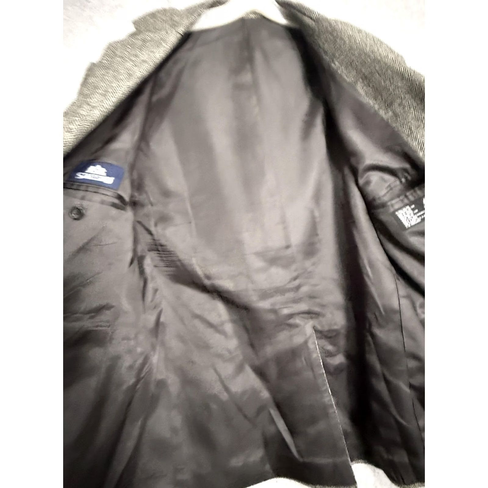 Stafford Stafford Blazer Sport Coat Mens 44S Gray Wool Herringbone Tweed Classic Jacket Size 44R - 7 Thumbnail