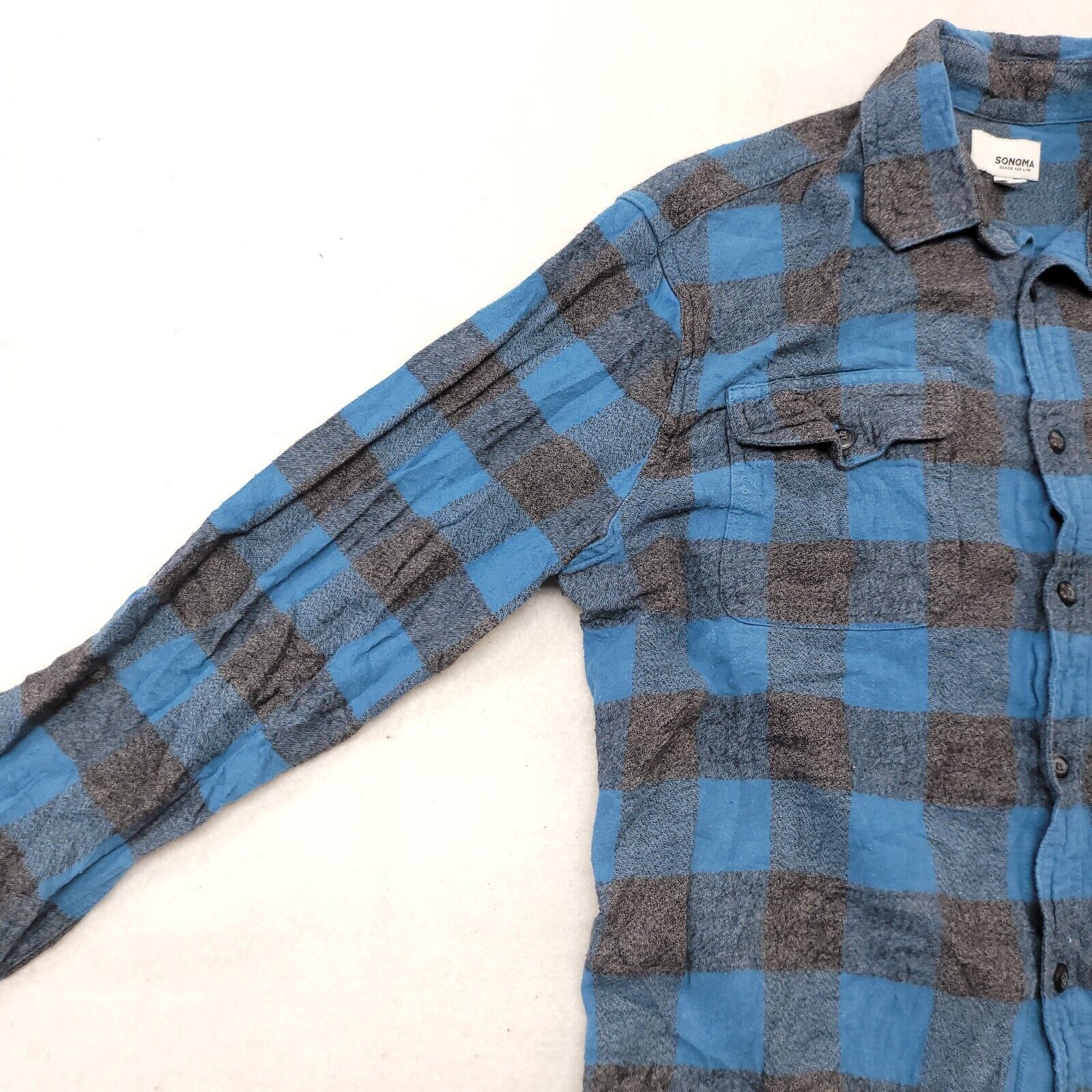 Sonoma Sonoma Buffalo Check Madras Flannel Shirt Mens Size M Blue Size US M / EU 48-50 / 2 - 4 Thumbnail