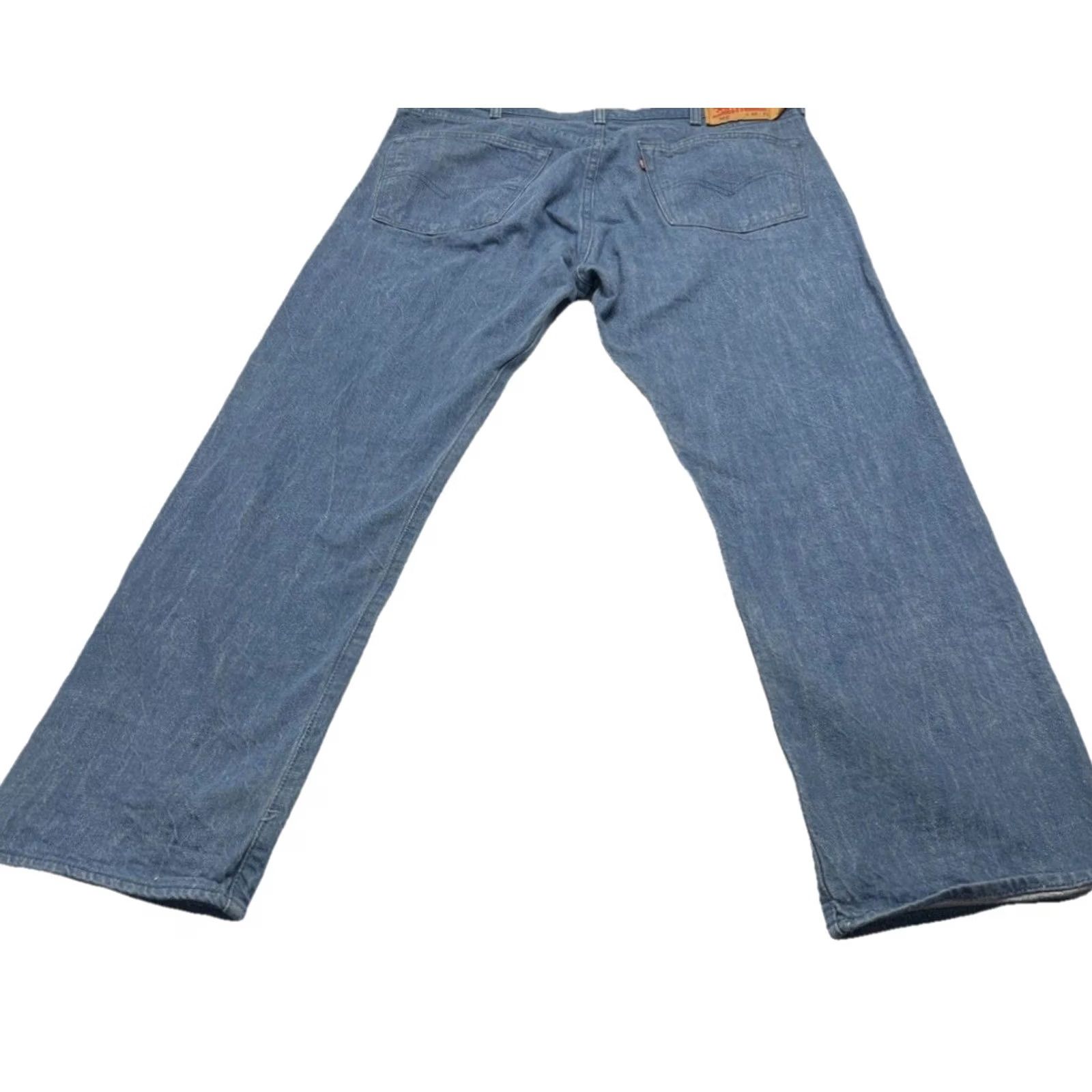 Levi's Levi's 501 Jeans Button Fly Straight Denim 40 x 32 Mens Blue Dark 100% Cotton Regular Fit Mexico Size US 40 / EU 56 - 3 Thumbnail