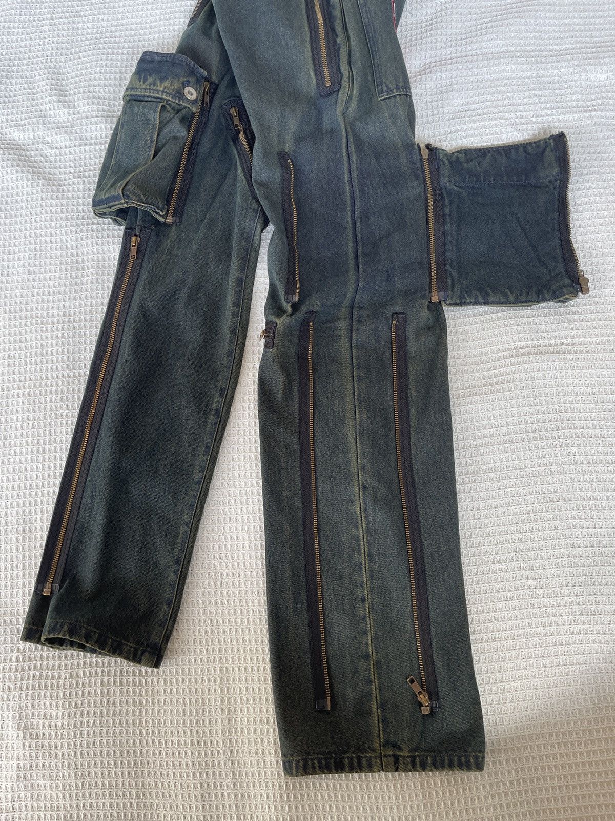 PPFM Vintage Avant Garde🔥PPFM🔥 Zipper Multi Pocket Cargo Jeans Size US 30 / EU 46 - 3 Thumbnail