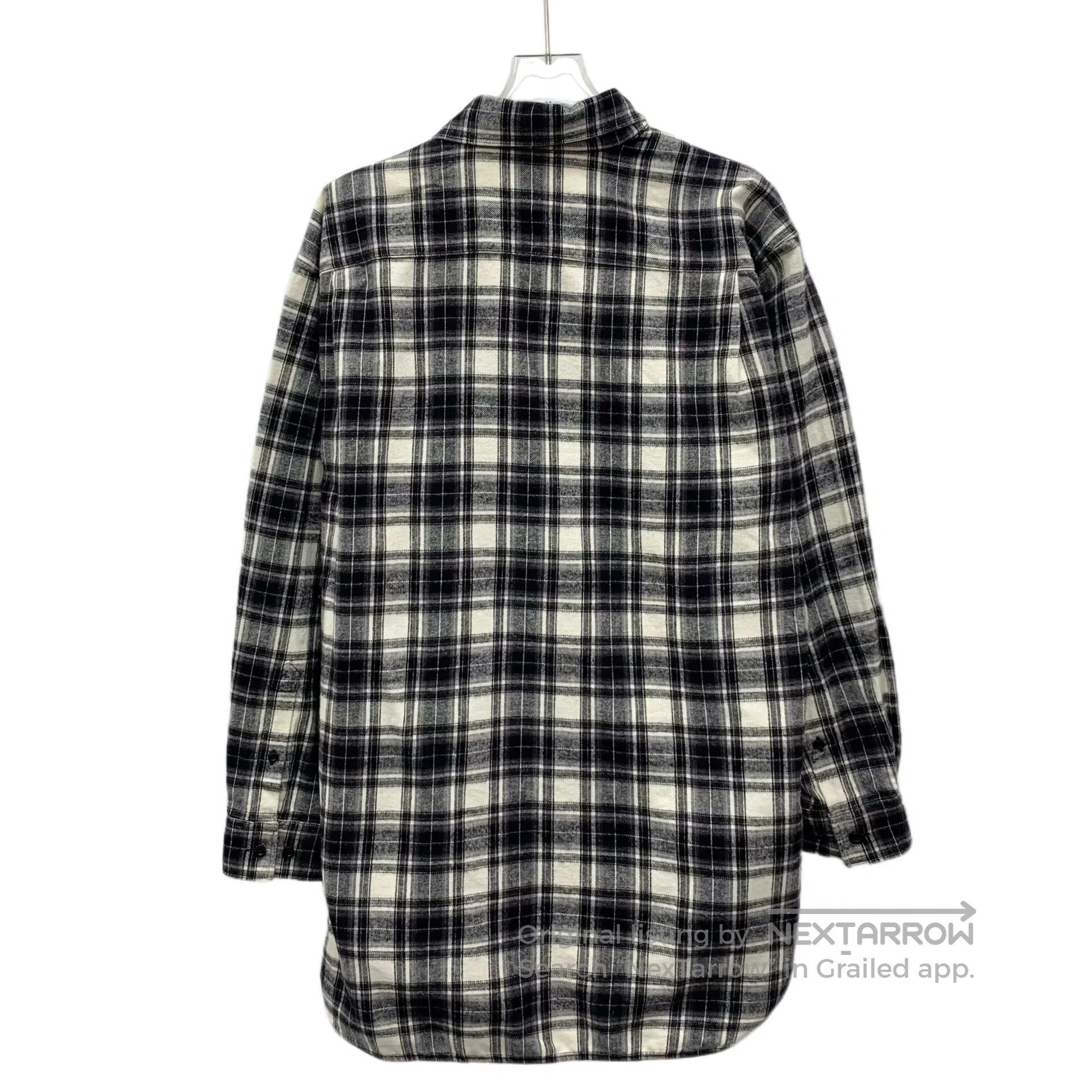 Balenciaga Balenciaga Black checkered cotton lapel long sleeve shirt| Size XS / US 0-2 / IT 36-38 - 2 Thumbnail