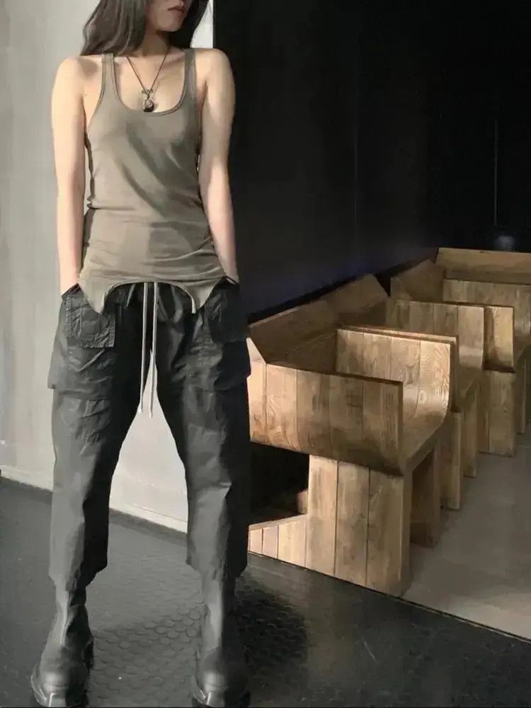 Rick Owens Sz M Rick Owens Drkshdw Waxed Cropped Sweatpants-2507 Size US 32 / EU 48 - 5 Thumbnail