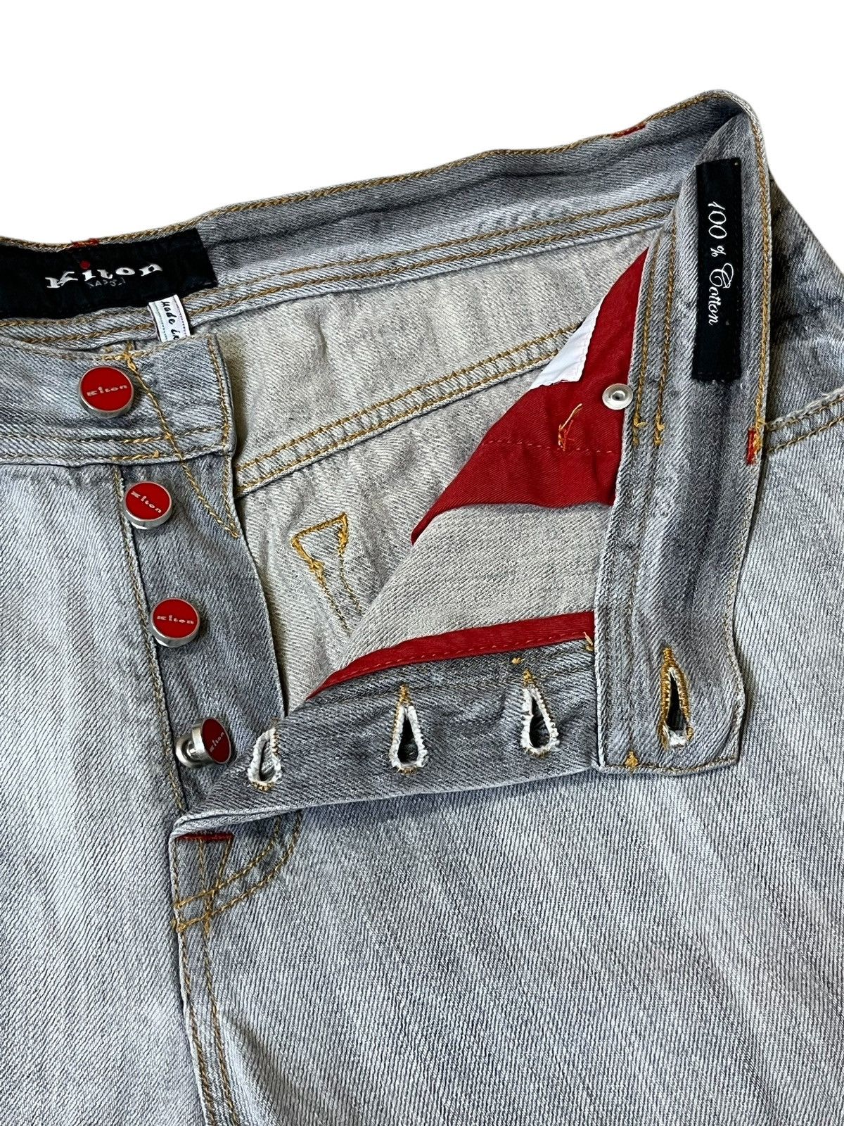 Kiton SICK🔥KITON NAPOLI GREY SELVEDGE JEANS. Size US 36 / EU 52 - 9 Thumbnail