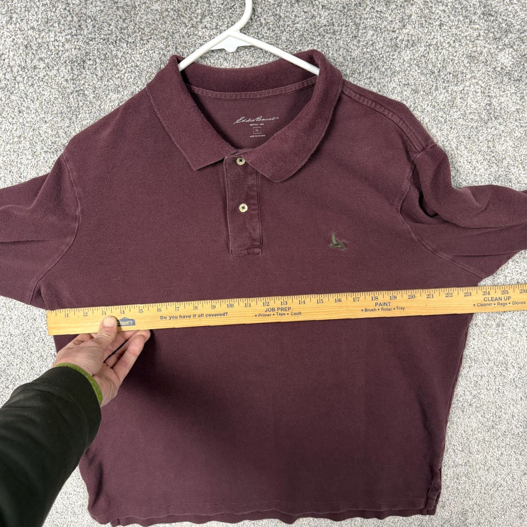 Eddie Bauer Eddie Bauer Polo Shirt Mens XL Maroon Long Sleeve Casual Travel Golf Tennis Walking 100% Cotton Size US XL / EU 56 / 4 - 4 Thumbnail