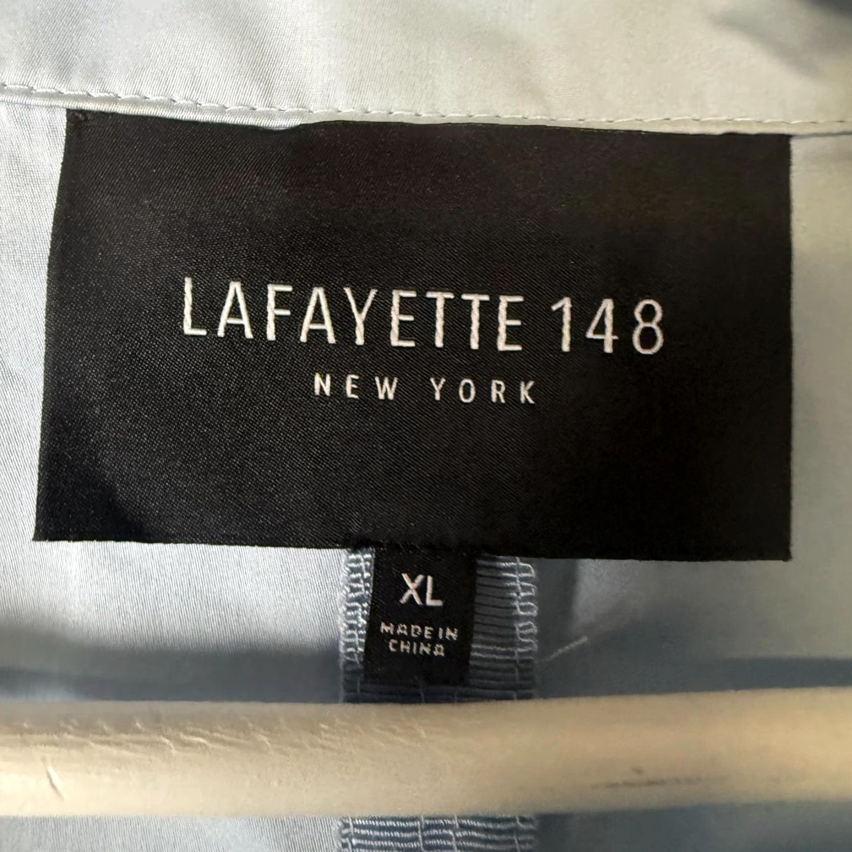 Vintage Lafayette 148 New York Light Blue Full Zip Up Moto Jacket Coat XL Women’s Blue Jacket Basic Zip Up | Lafayette 148 New York | Women XL Blue Jacket Size XL / US 12-14 / IT 48-50 - 2 Thumbnail