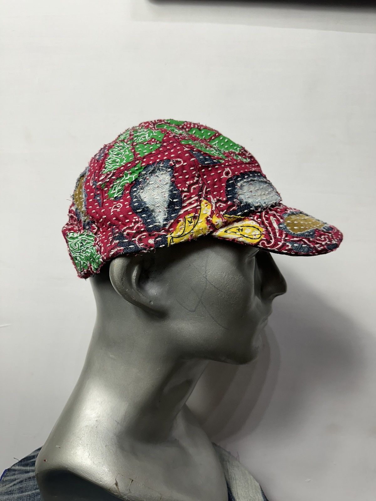 Art Comes First × Handmade Custom Made Distressed Paisley Patchwork Boro hats Size ONE SIZE - 1 Thumbnail