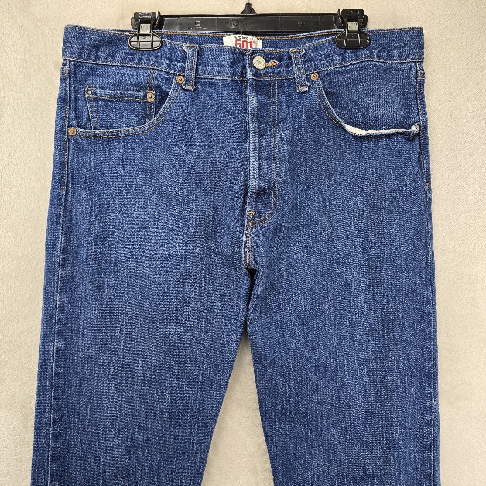Levi's Vintage Levis 501 Jeans Mens 40x30 (Fits 36x27) Blue USA Y2K Size US 36 / EU 52 - 2 Thumbnail