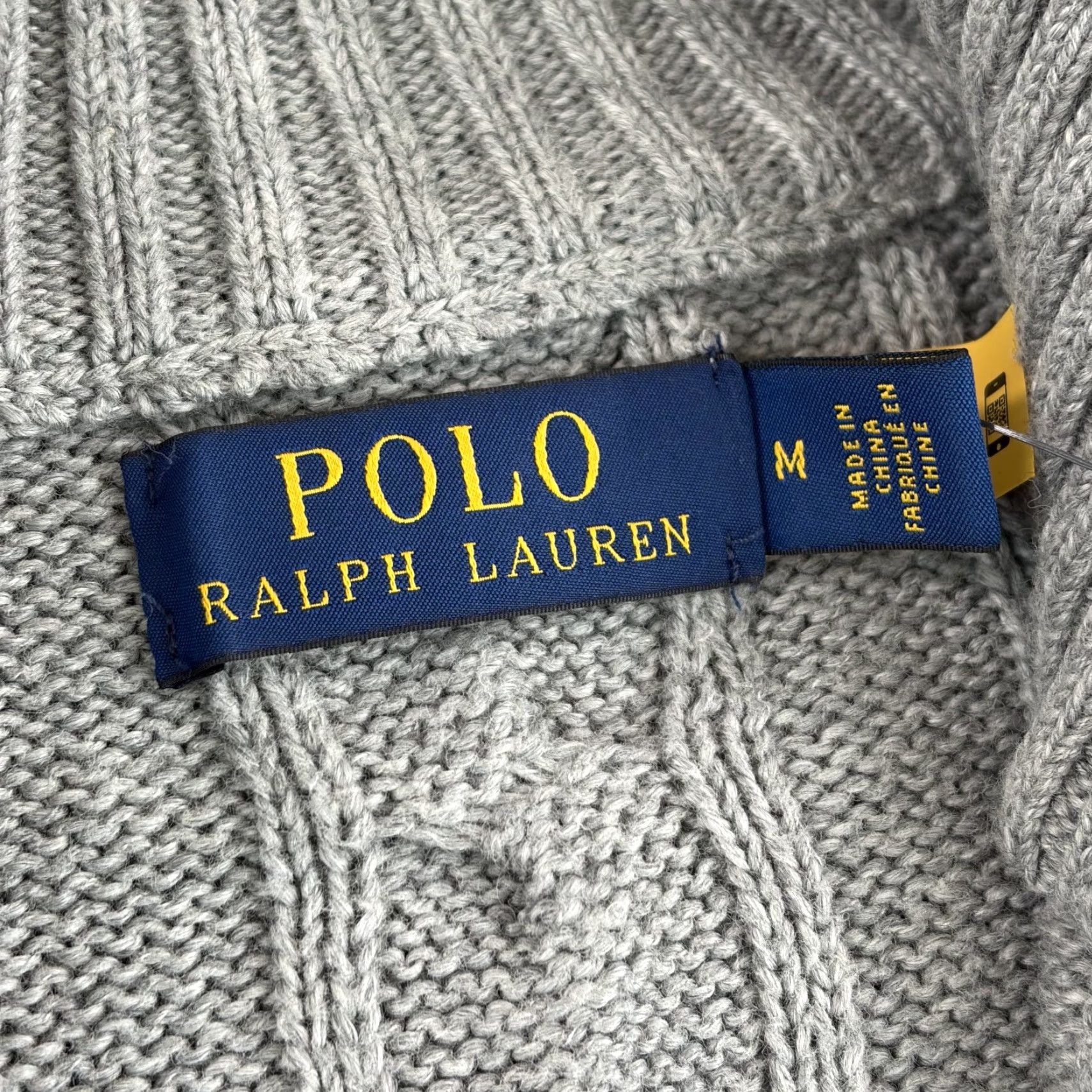 Polo Ralph Lauren VINTAGE Polo Ralph Lauren Cable-Knit Cotton Quarter-Zip Sweater in Grey Men Medium NWT Size US M / EU 48-50 / 2 - 3 Thumbnail