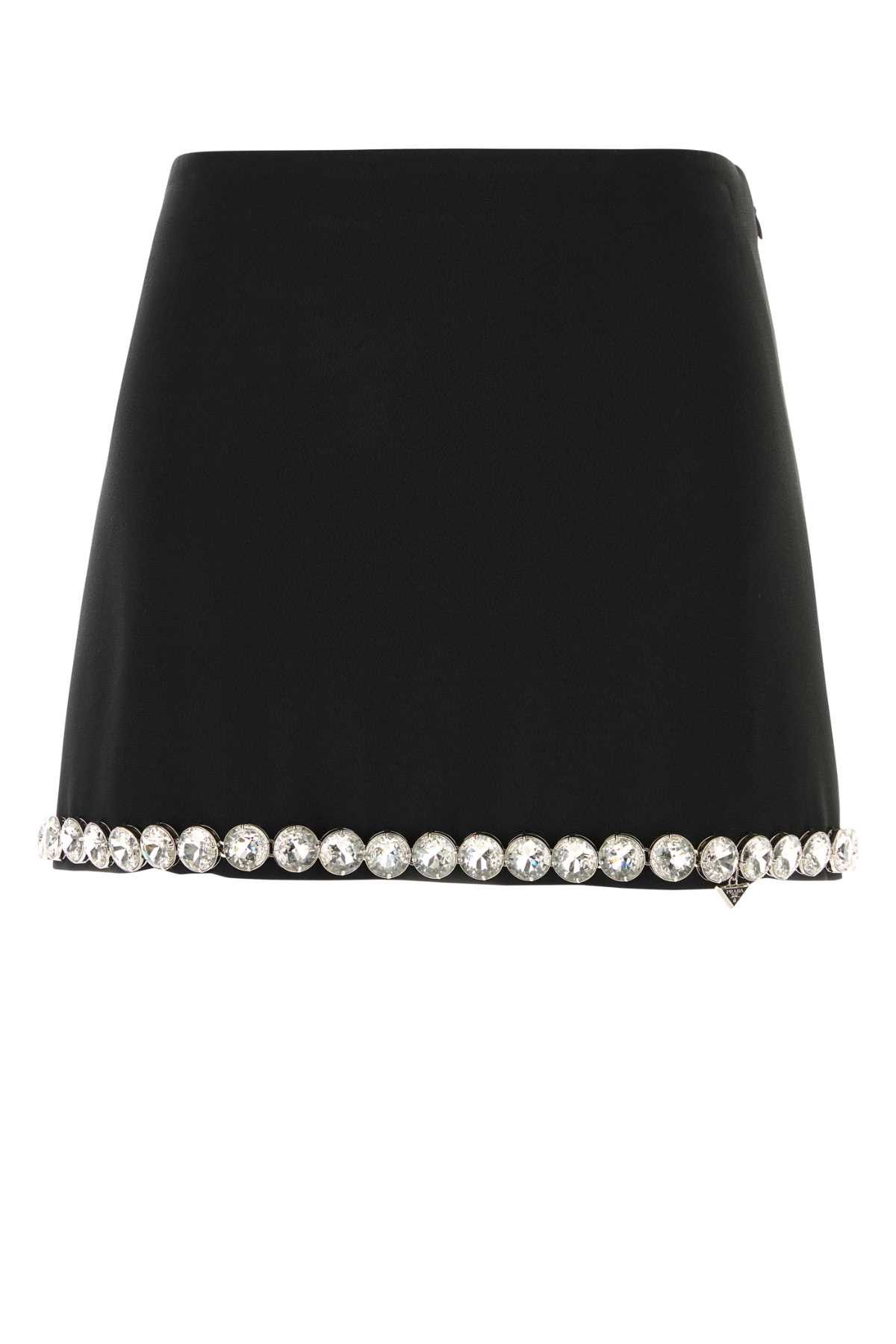 Prada Black Acetate Blend Mini Skirt Size 28" / US 6 / IT 42 - 1 Thumbnail