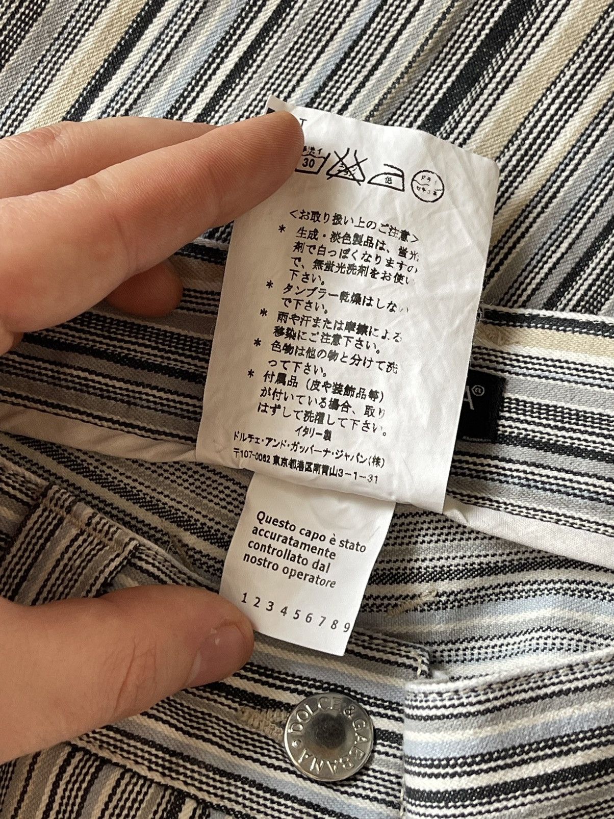 Dolce & Gabbana × Vintage Y2K Dolce & Gabbana striped cropped pants Size 27" / US 4 / IT 40 - 10 Thumbnail