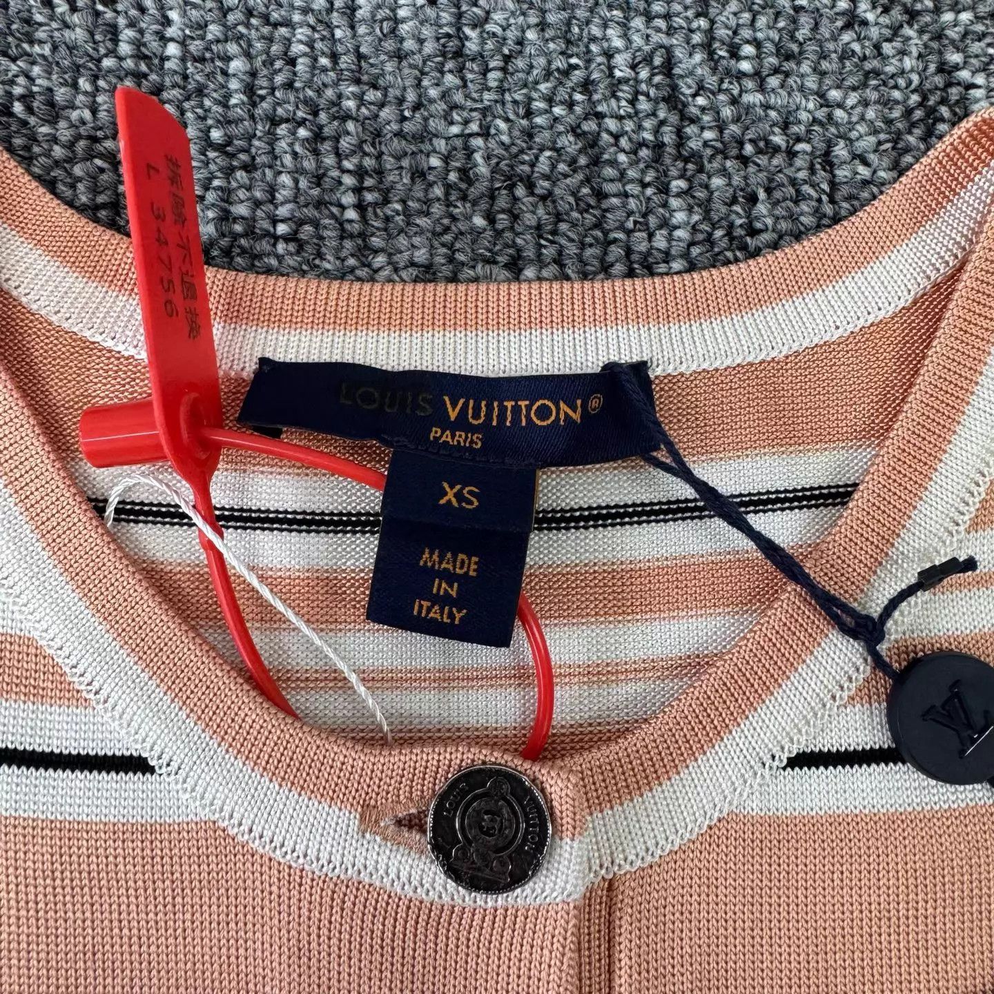Louis Vuitton LV Orange Striped Print Mulberry Silk Sleeveless Tank XS Size XS / US 0-2 / IT 36-38 - 5 Thumbnail