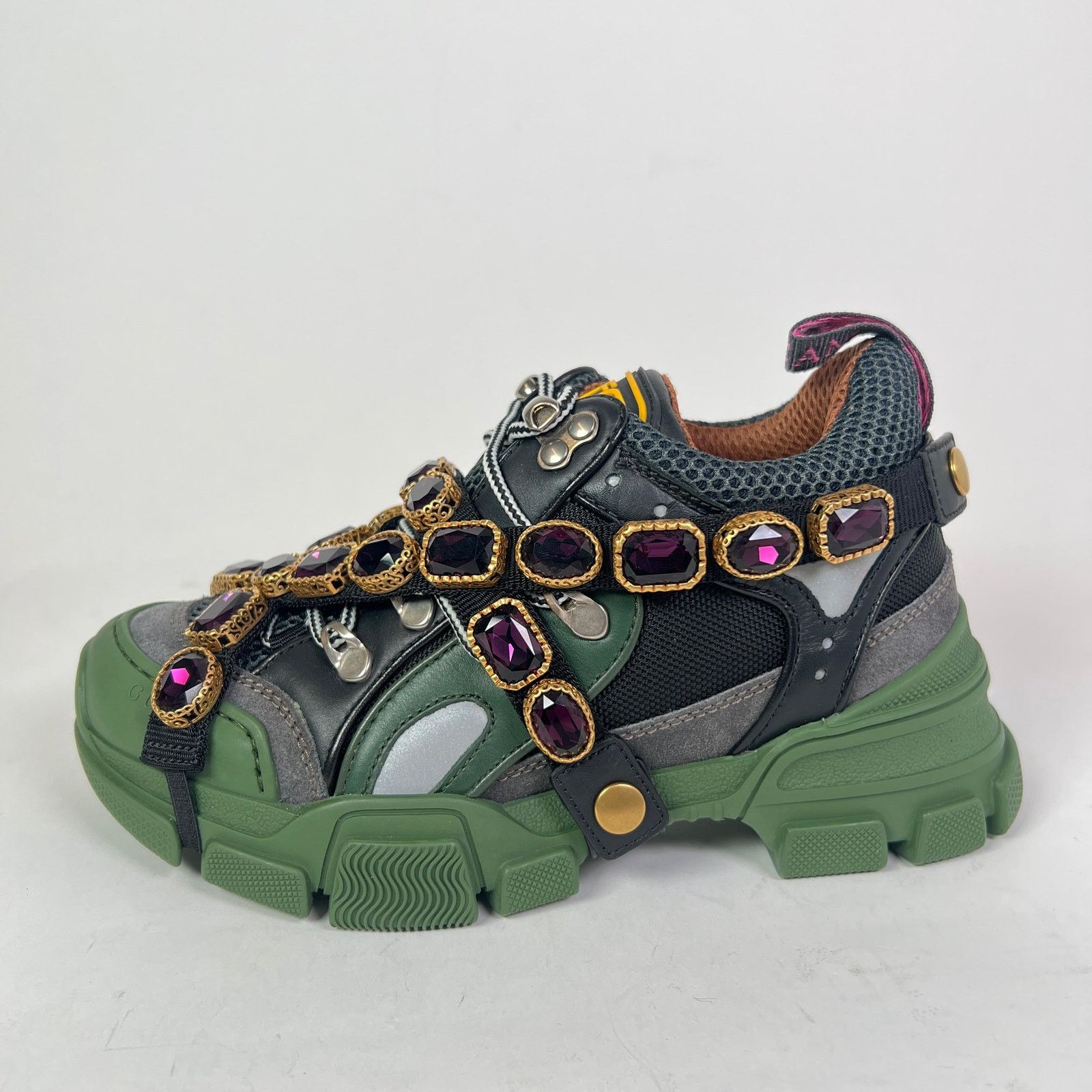 Gucci Gucci Crystal Embellished Flashtrek Sneaker Size US 5 / IT 35 - 3 Thumbnail