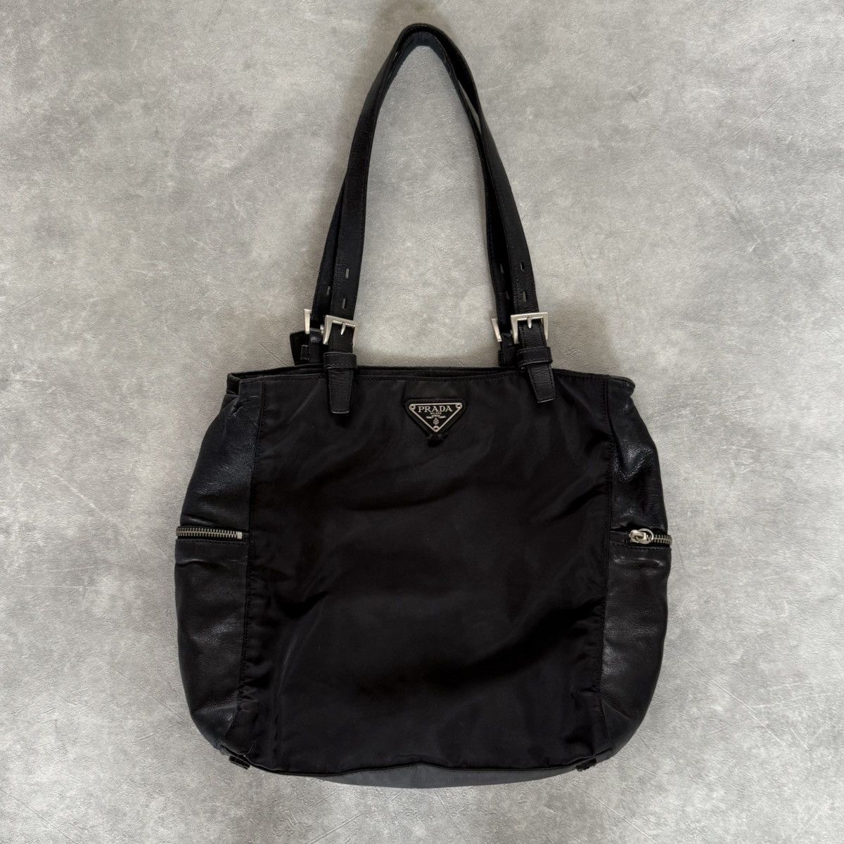 Prada Vintage Prada Tessuto Nylon Leather Tote Bag Size ONE SIZE - 1 Thumbnail