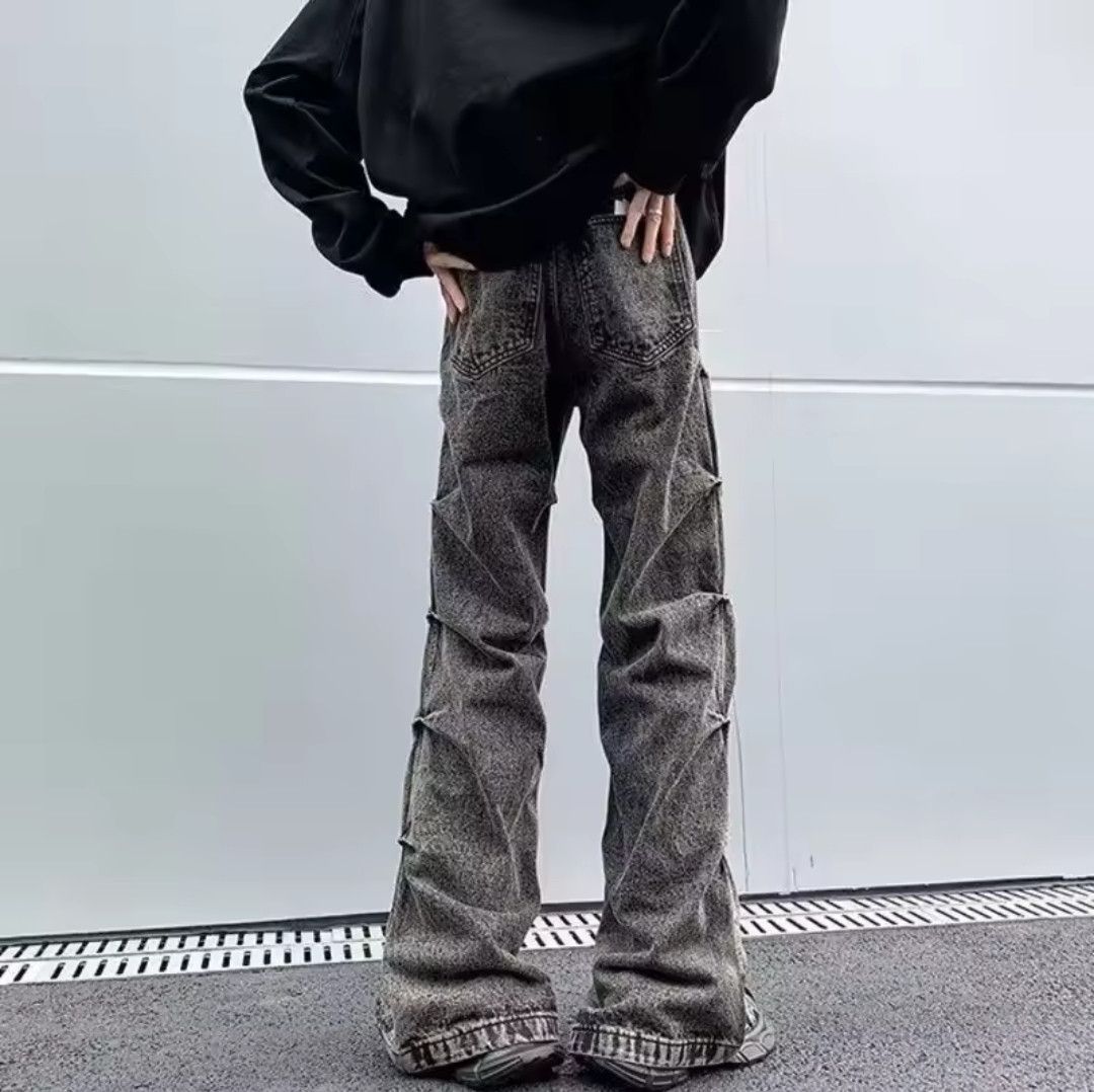 Japanese Brand × Jean Streetwear Denim Pants Pleated Design Solid Size US 32 / EU 48 - 5 Thumbnail