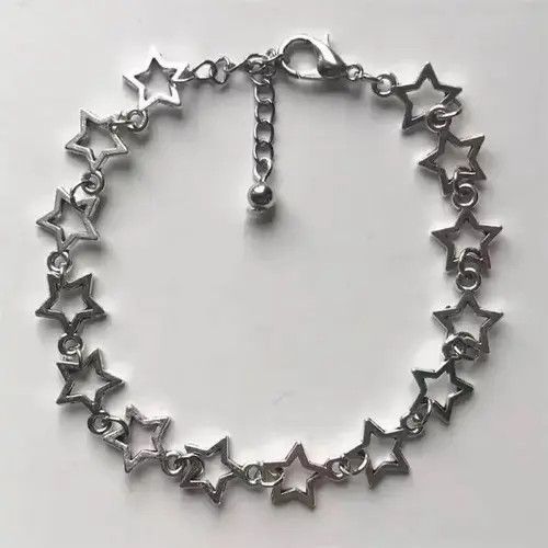 Other Silver Color Grunge Stars Link bracelet Size ONE SIZE - 1 Thumbnail