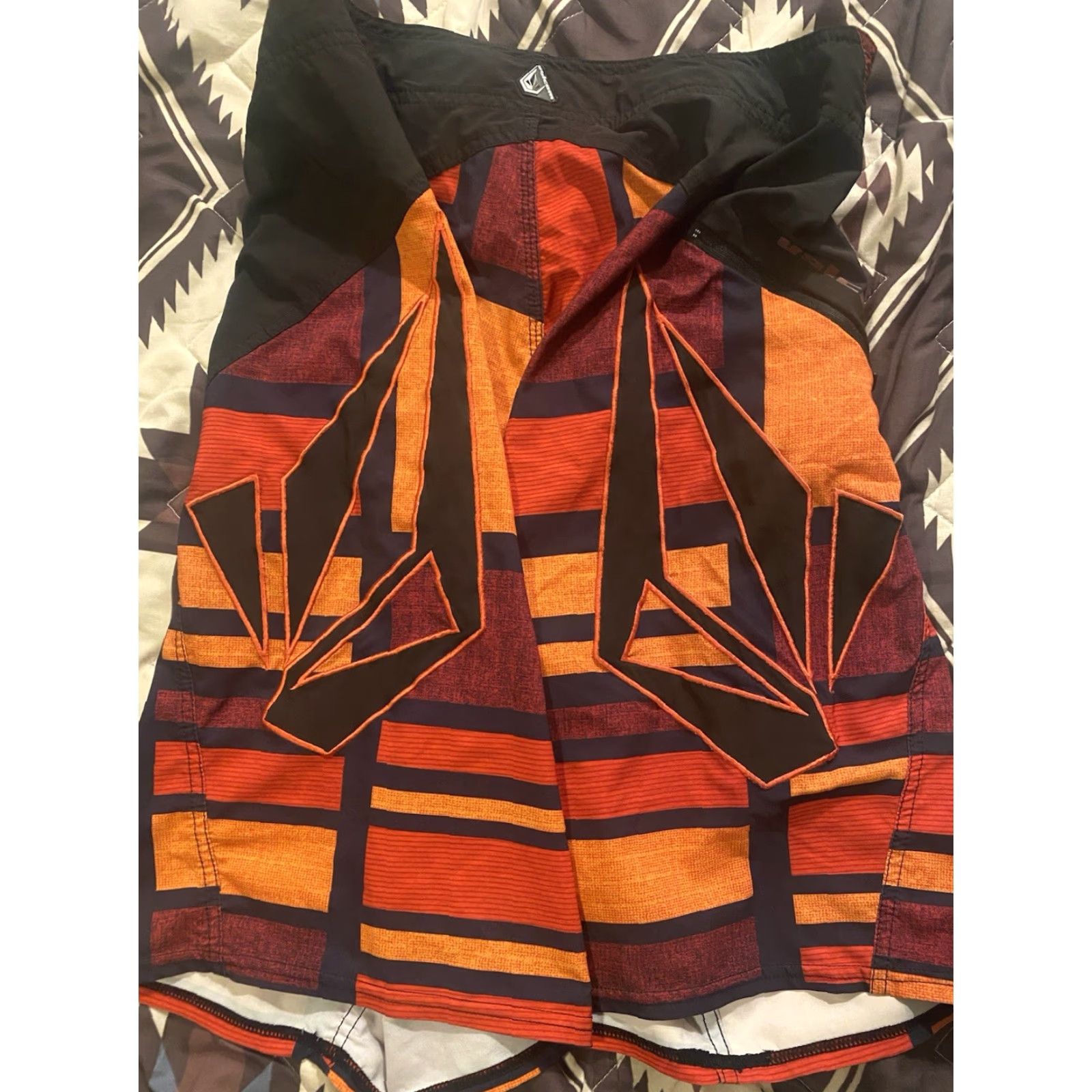 Volcom Volcom Board Shorts Men 32 Orange 4 Way Stretch Embroidered Logo Beach Lifeguard Surfing Sport 90s Y2K Size US 32 / EU 48 - 3 Thumbnail