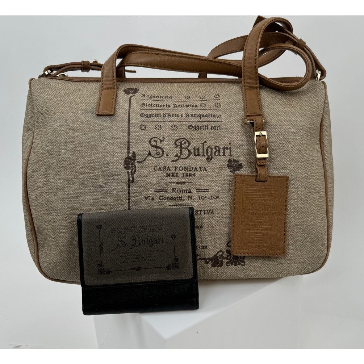 Bvlgari Bulgari Speedy Type Bag Long Strap Matching Trifold Wallet Size ONE SIZE - 1 Thumbnail