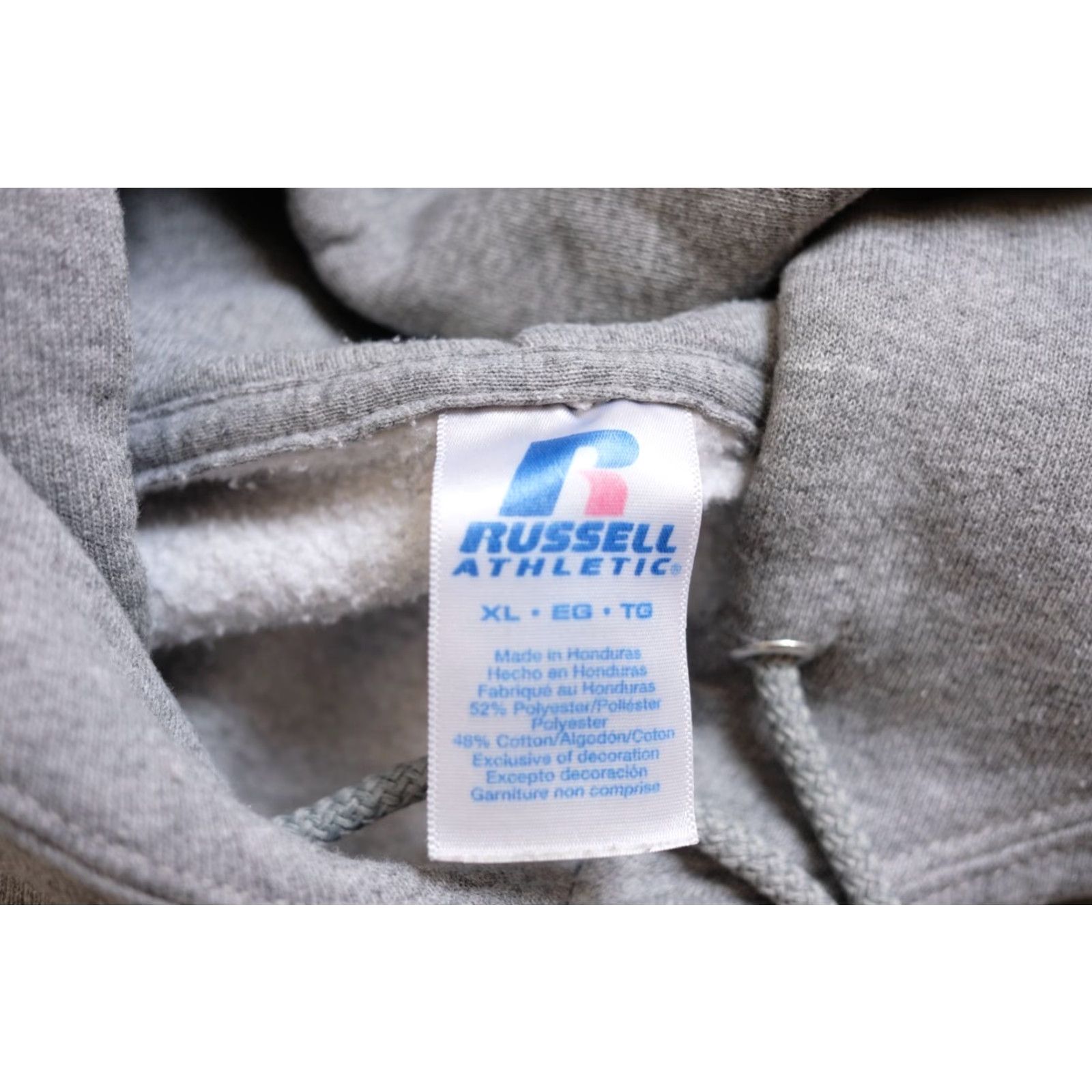 Russell Athletic VINTAGE RUSSELL ATHLETIC Hoodie Sweatshirt XL Gray Crew Neck Hooded Distressed Retro 90s Work Pullover Men Size US XL / EU 56 / 4 - 6 Thumbnail