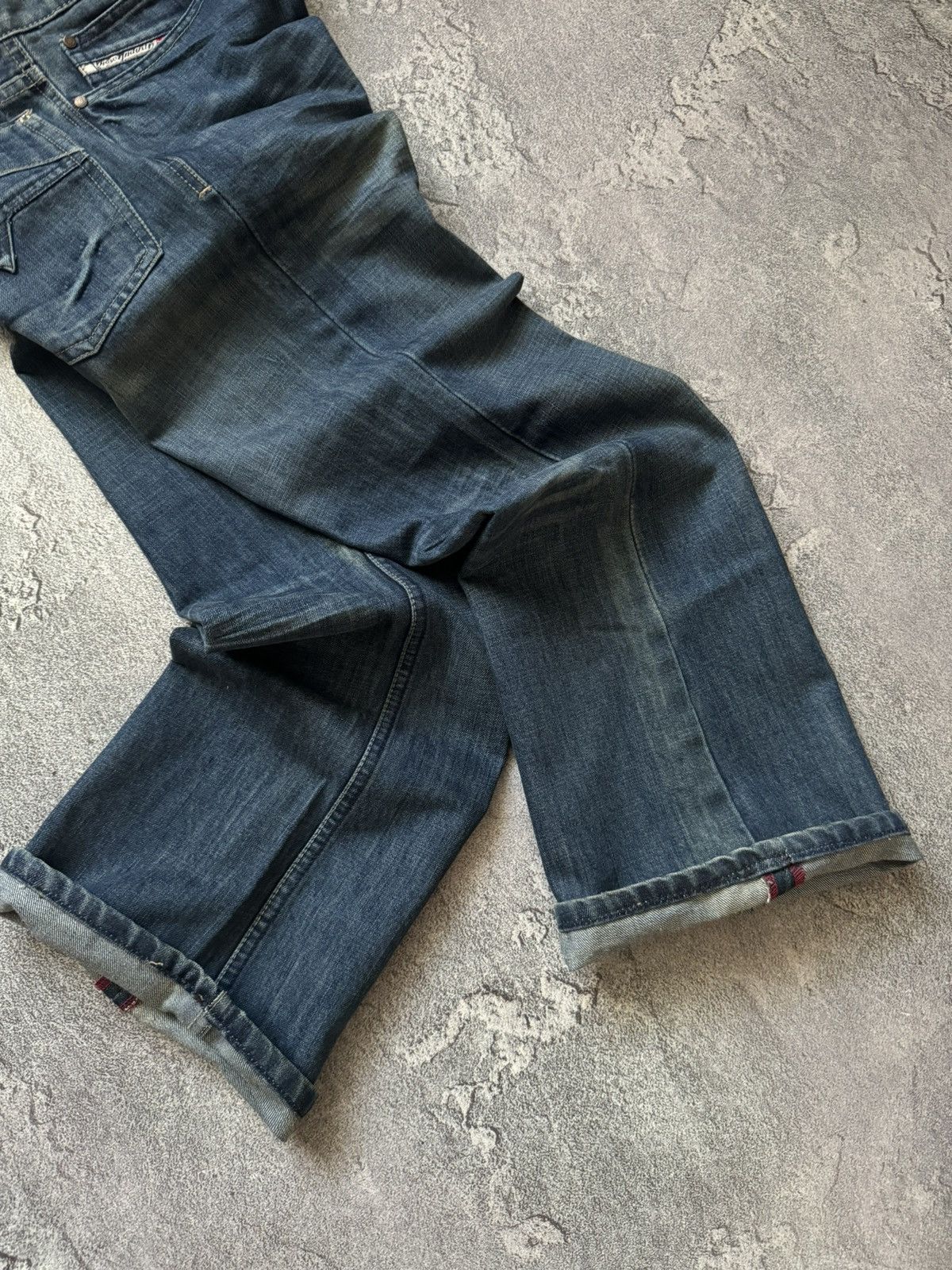 Diesel × Diesel Black Gold Diesel 34 flared denim pant trouser Jean chino distressed Size US 34 / EU 50 - 17 Thumbnail