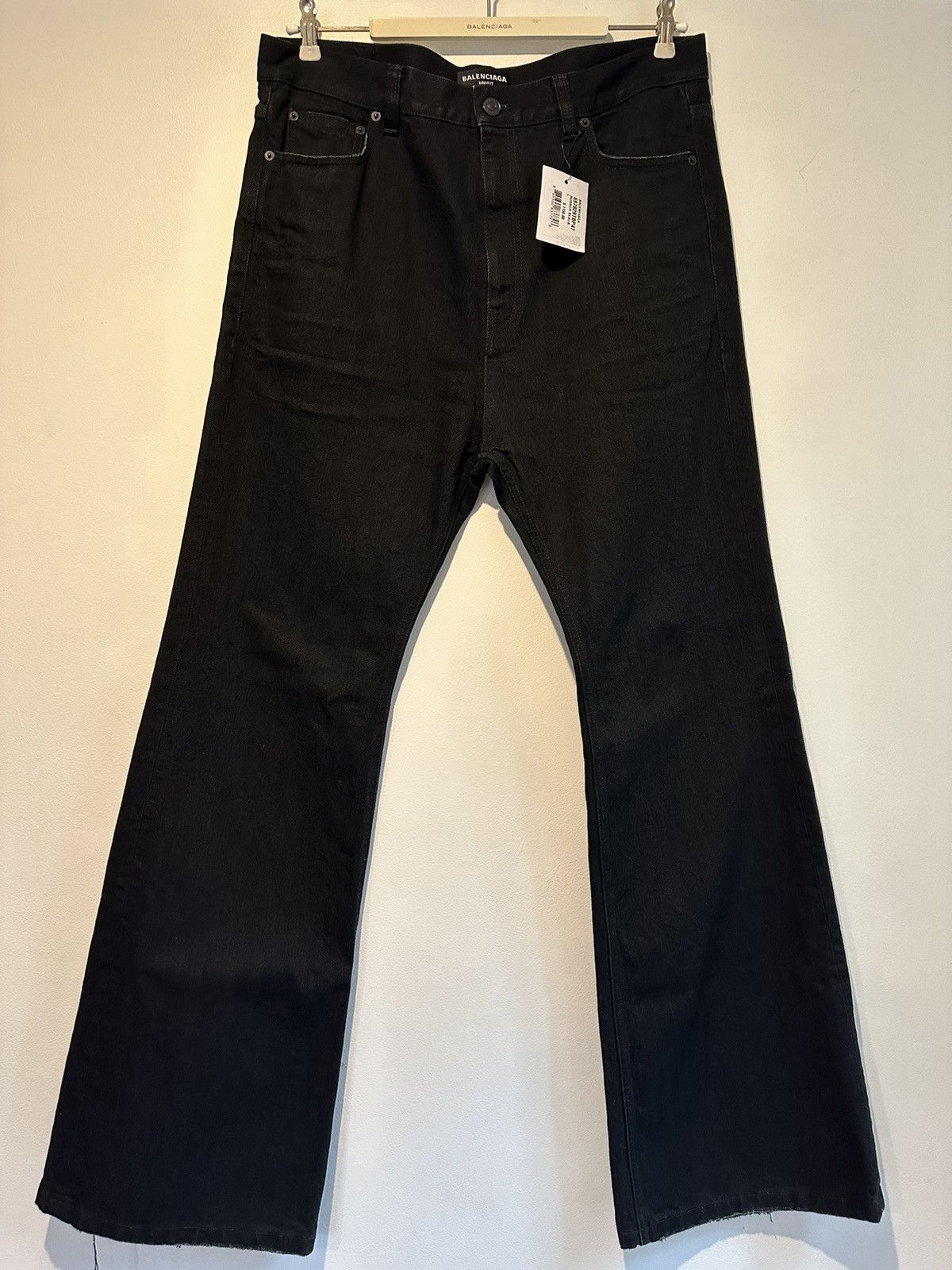 image of Balenciaga Lost Tape Flare Denim Jeans Black, Men's (Size 34)