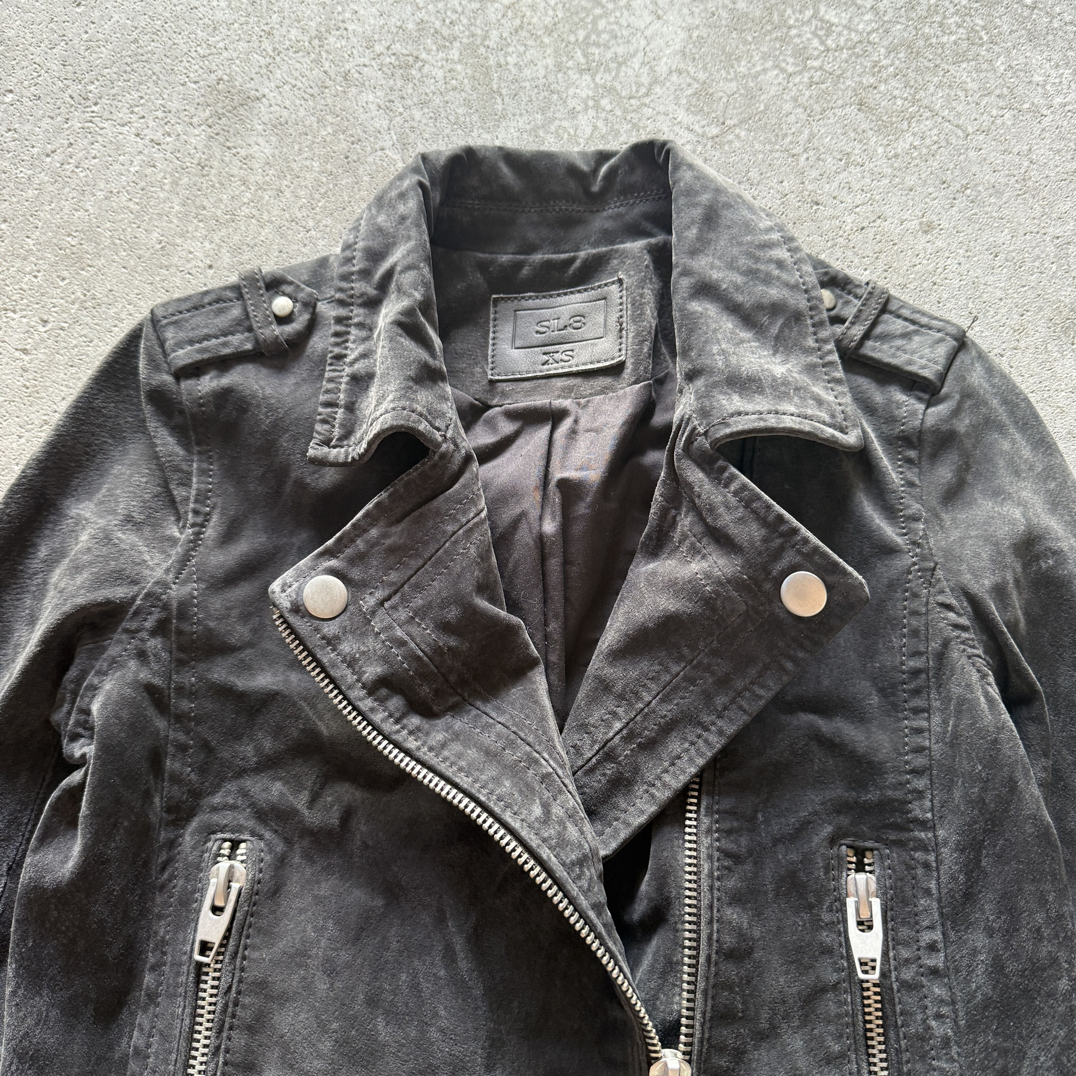 Other vintage SL8 black suede leather biker jacket Size XS / US 0-2 / IT 36-38 - 5 Thumbnail