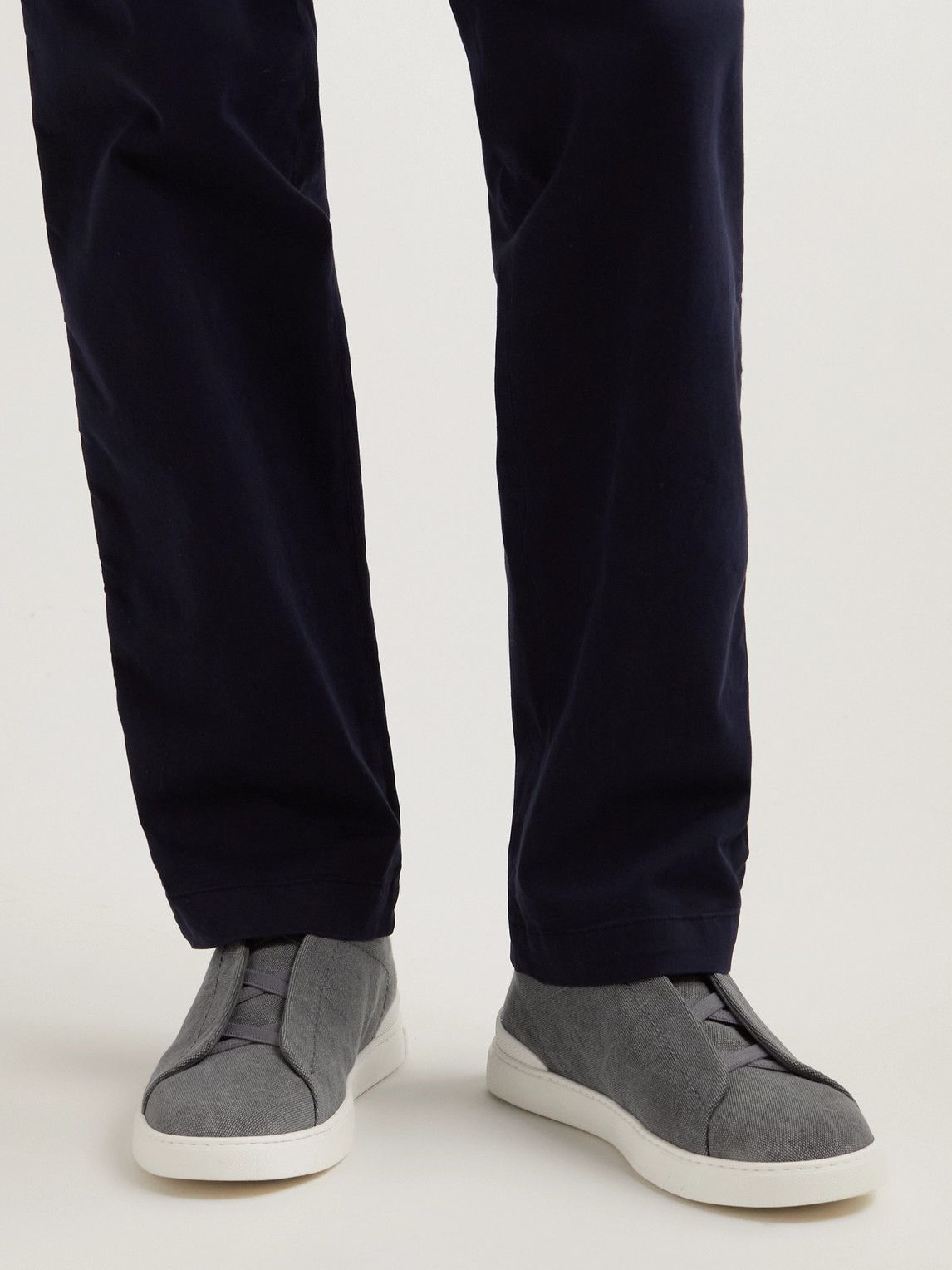 Ermenegildo Zegna o1s1rm1025 RLHTYE Triple Stitch Low-Top Sneakers in Gray Size US 5.5 / EU 38 - 2 Thumbnail
