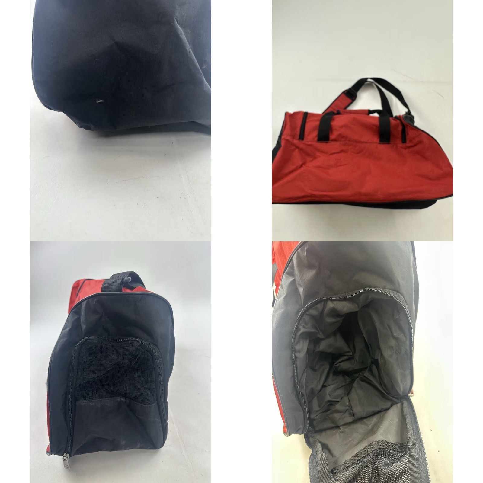 Nike VINTAGE Nike Duffle Bag Crossbody Strap Nylon Red PocketS Shoe Compartment Training Bag Unisex Adults Duffle Athleisure Casual Travel Large Size ONE SIZE - 8 Thumbnail
