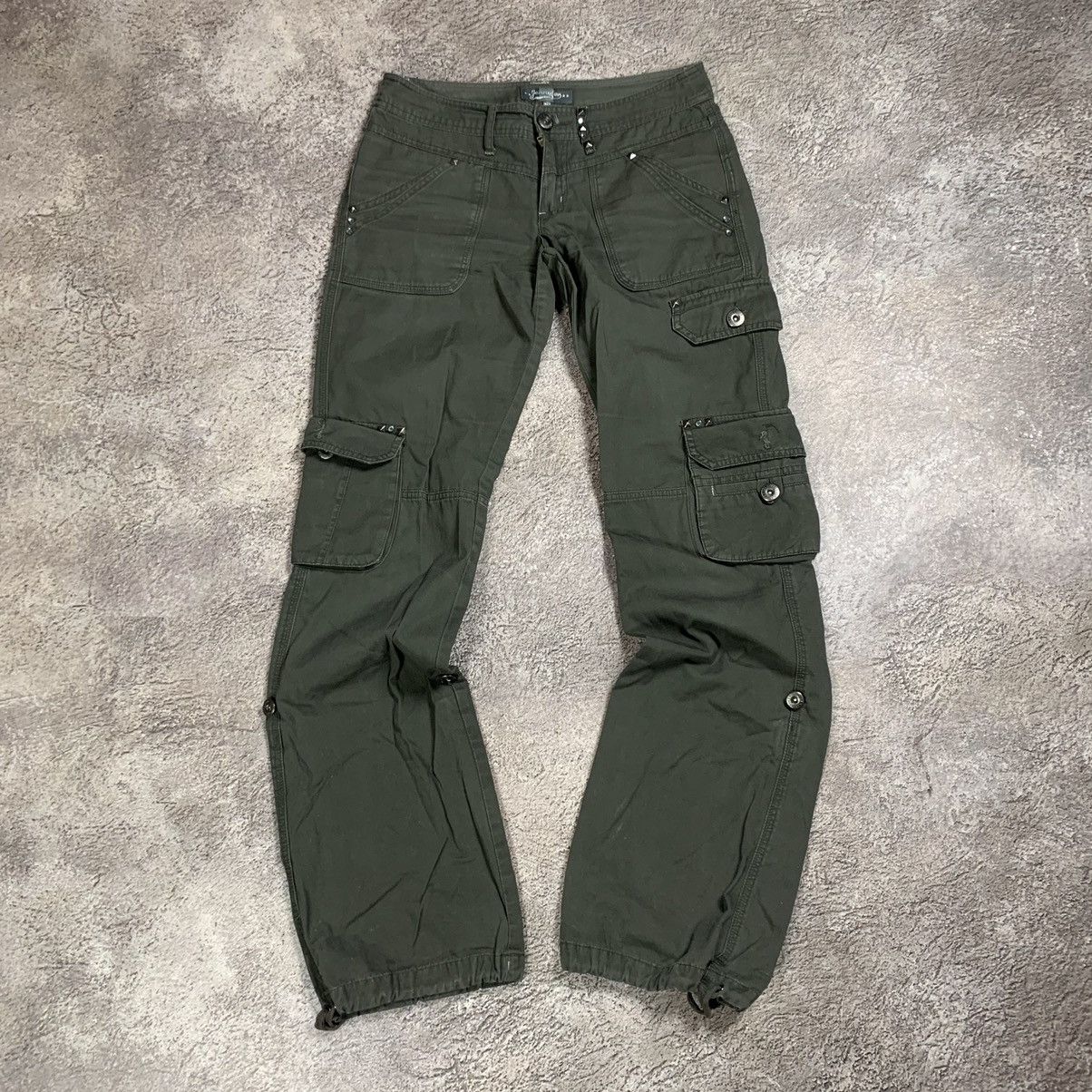 Vintage Vintage 90s Baggy Cargo Pants Parachute Flared Streetwear 27 Size 27" / US 4 / IT 40 - 2 Thumbnail