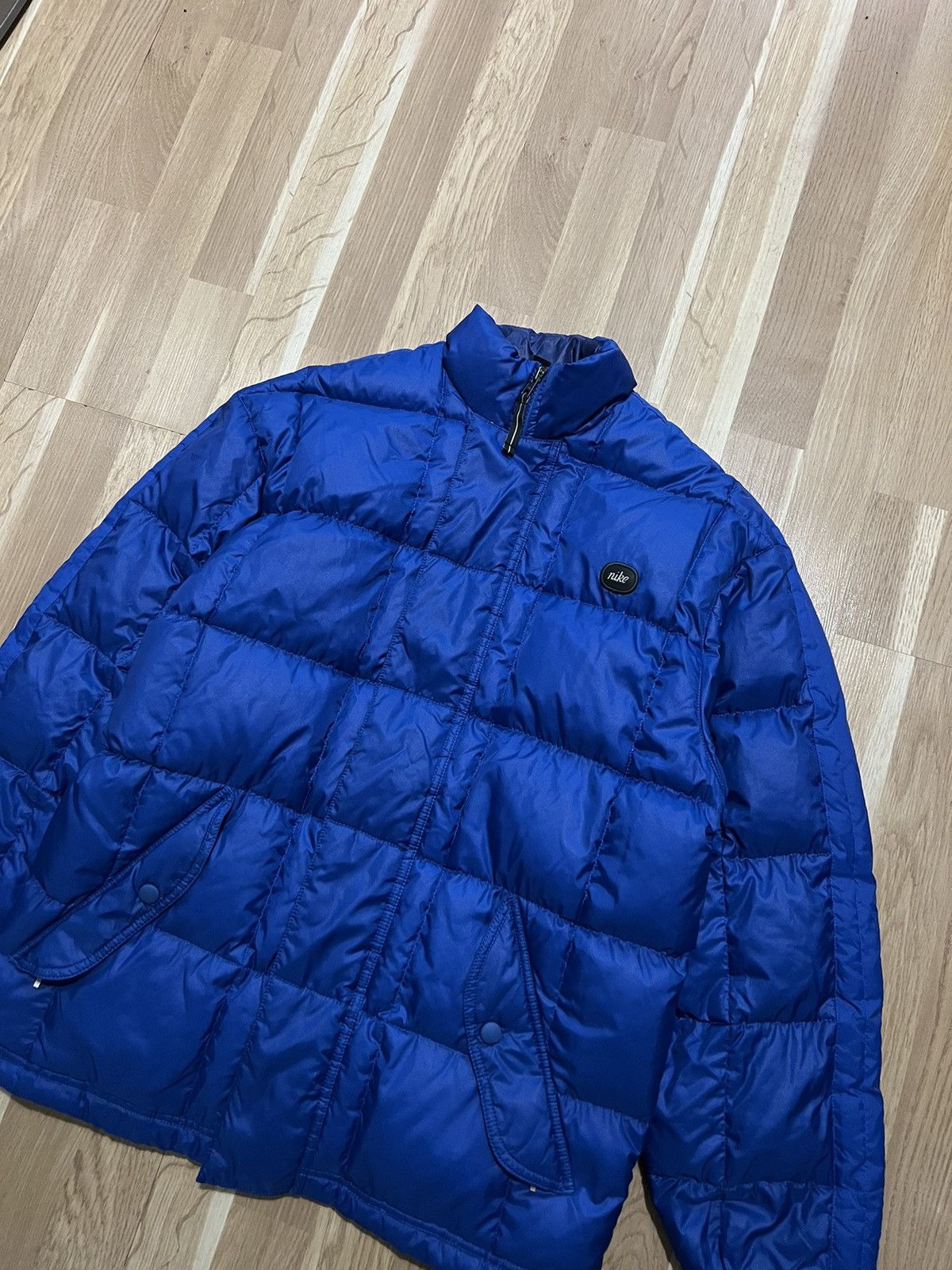 Nike × Vintage Nike vintage puffer jacket y2k style drill blue 90s Size US M / EU 48-50 / 2 - 5 Thumbnail