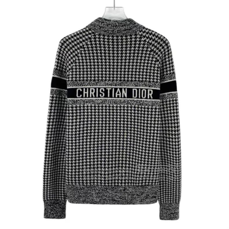 Dior Dior Black checkered cashmere stand-up collar zipper long- Size XS / US 0-2 / IT 36-38 - 2 Thumbnail