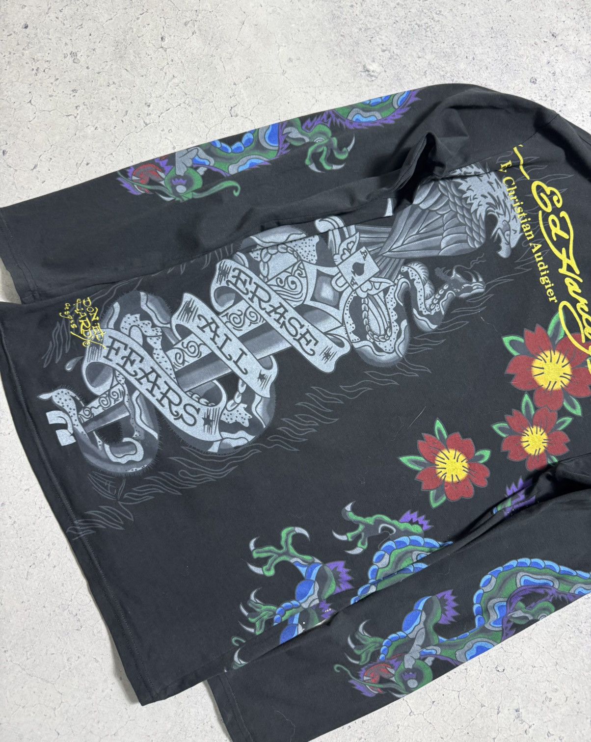 Ed Hardy Ed Hardy Christian Audigier Big Logo Over Print Longsleev Size US XS / EU 42 / 0 - 9 Thumbnail