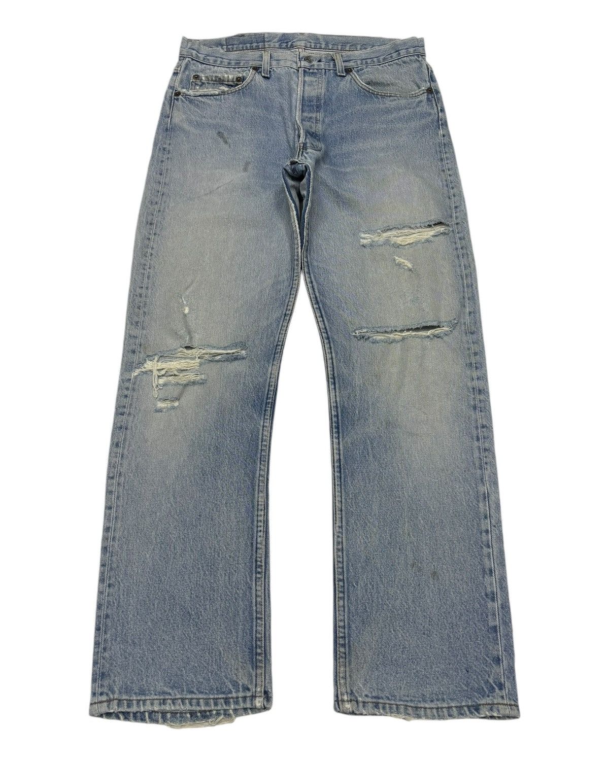 Levi's VINTAGE 80s LEVIS 501 DISTRESSED DENIM JEANS Size US 33 - 1 Thumbnail