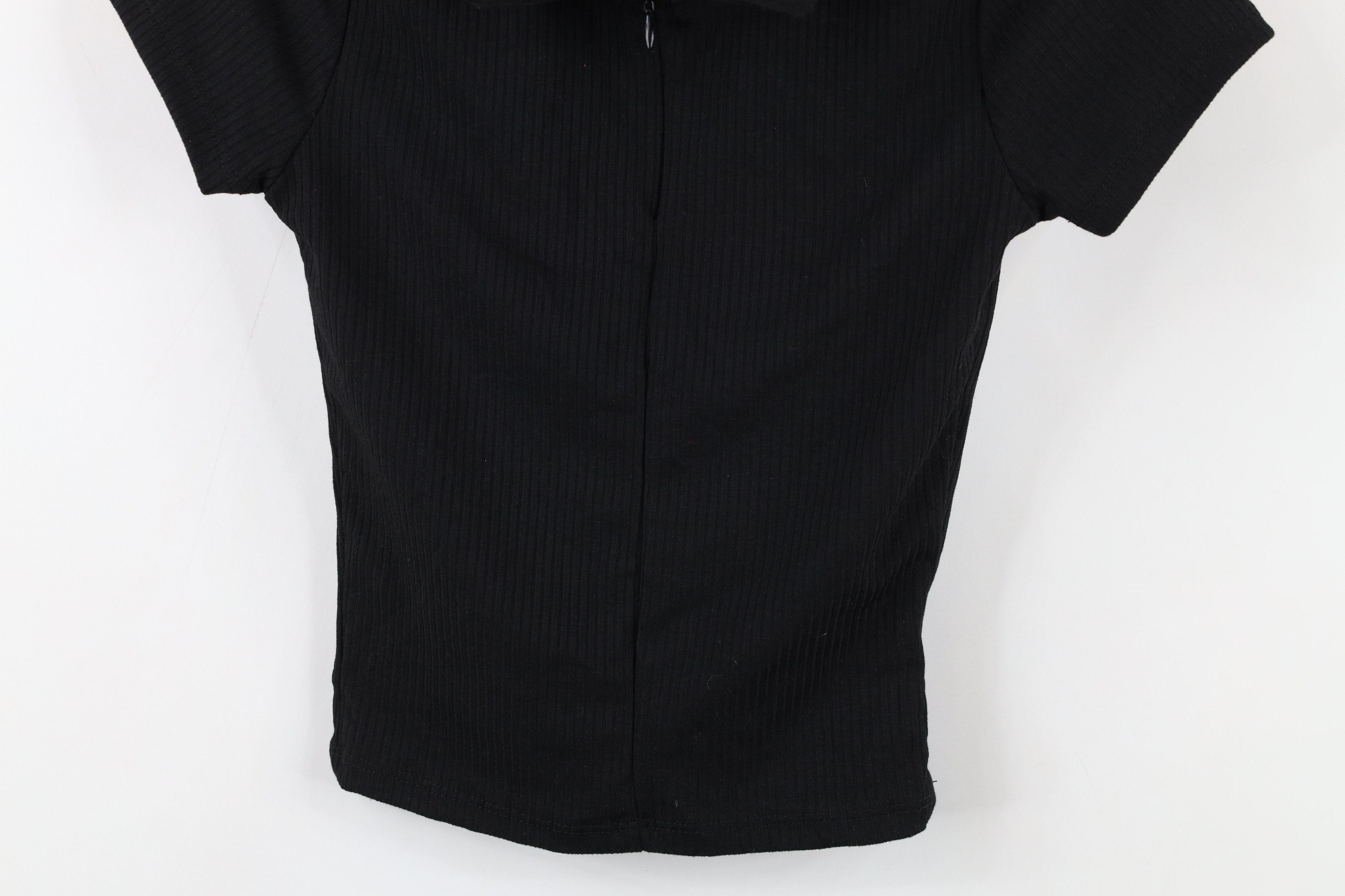 Vintage Vintage Y2K Babydoll Streetwear Ribbed Cropped Polo Shirt Size S / US 4 / IT 40 - 3 Thumbnail