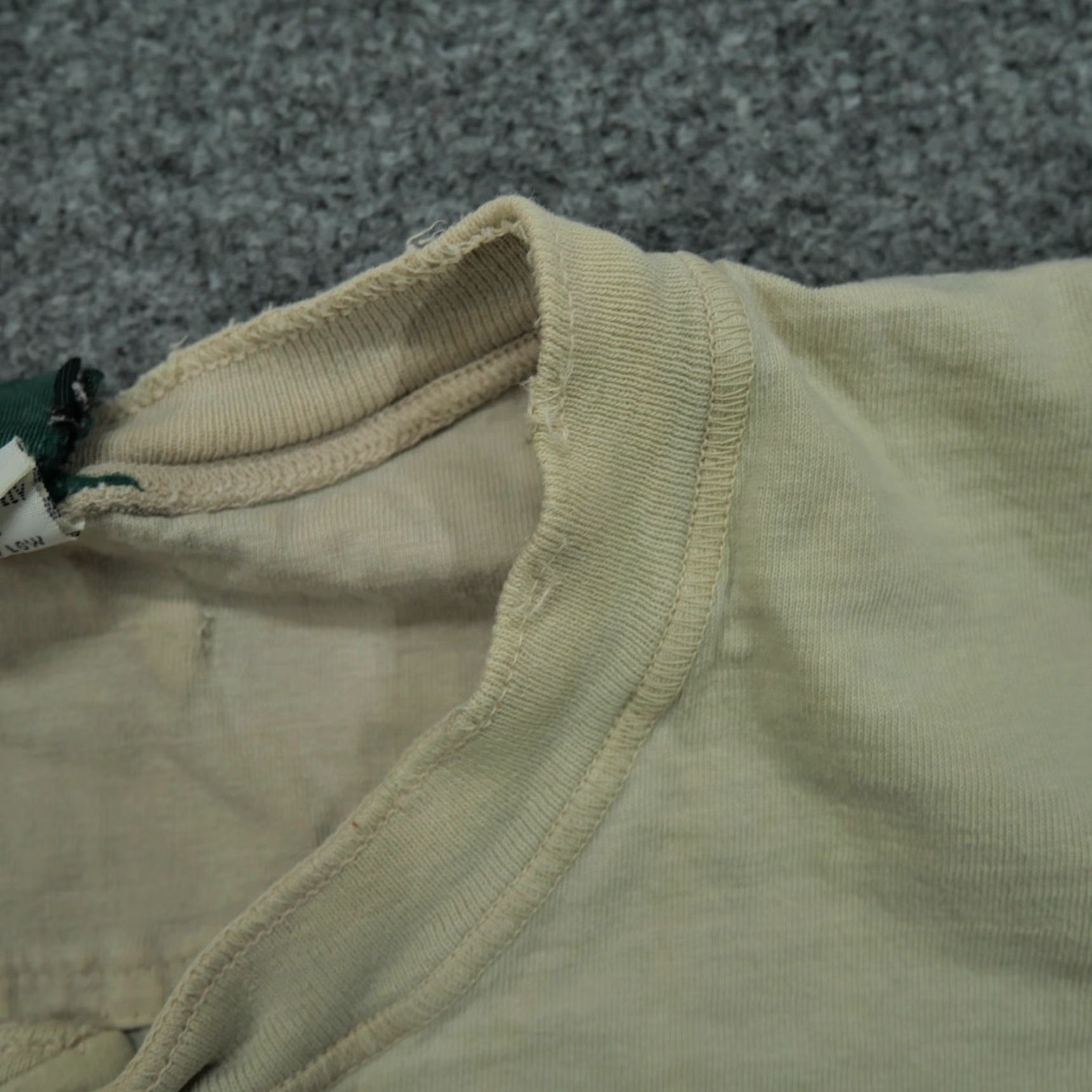 American Eagle Outfitters VINTAGE American Eagle Outfitters T-Shirt Mens XL Tan Distressed Henley 90s Y2K Brown Cotton Thermal Short Sleeve Size US XL / EU 56 / 4 - 7 Thumbnail