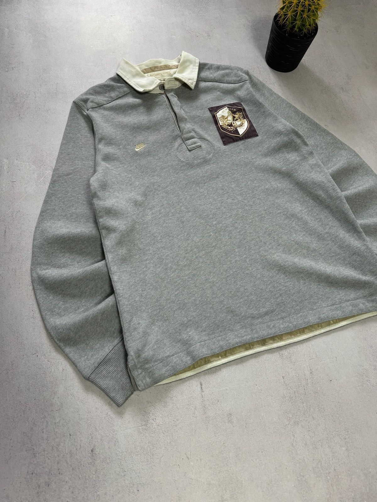 Nike × Vintage Vintage Nike Rugby Polo Sweatshirt Big Logo Chief Keef 90s Size US L / EU 52-54 / 3 - 2 Thumbnail