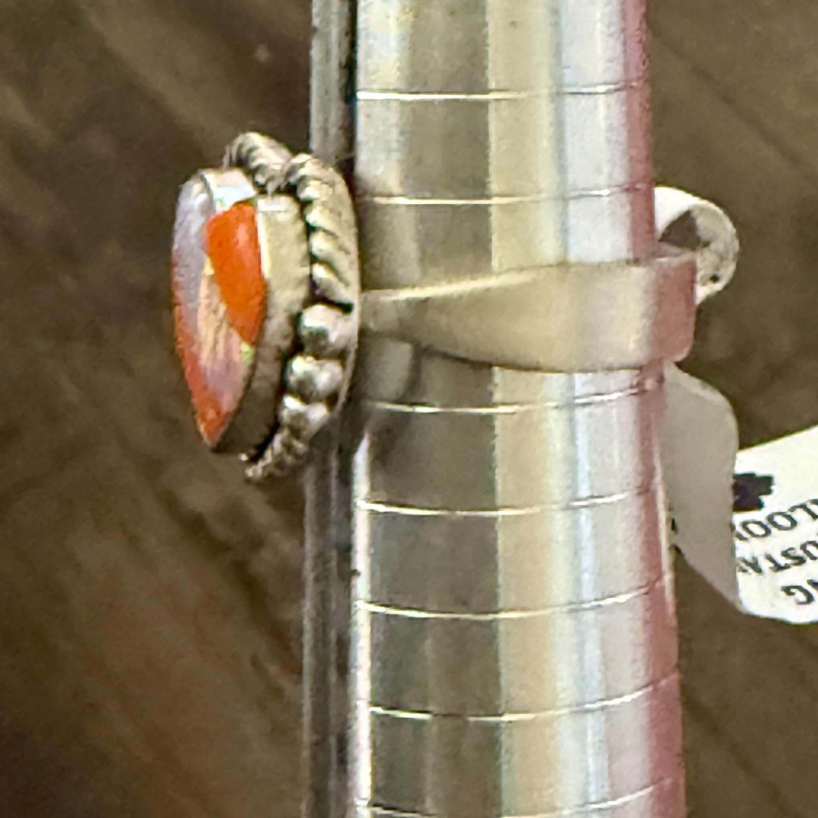 Designer Southwest Heart Opal Inlay Adjustable Sterling Silver Ring Size ONE SIZE - 4 Thumbnail