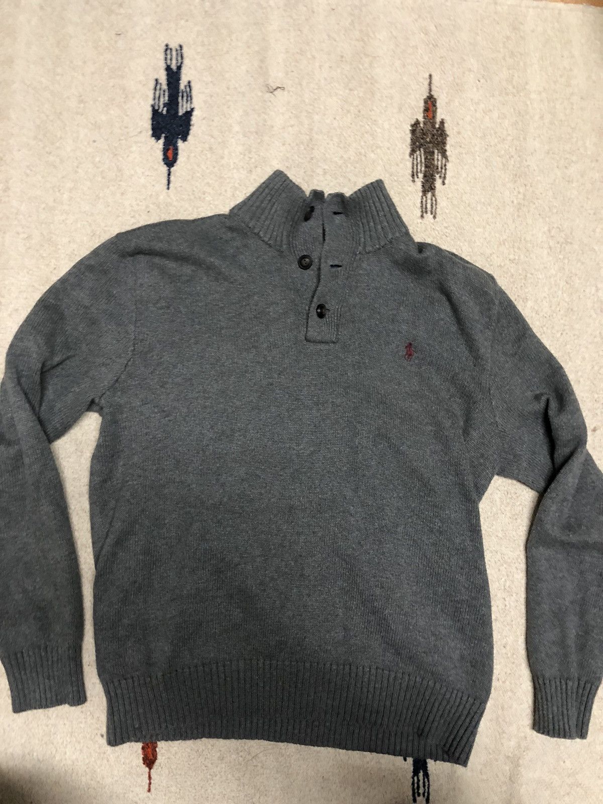 Polo Ralph Lauren × Vintage Polo Ralph Lauren Knit Sweater with shawl Collar Heather Size US L / EU 52-54 / 3 - 1 Thumbnail