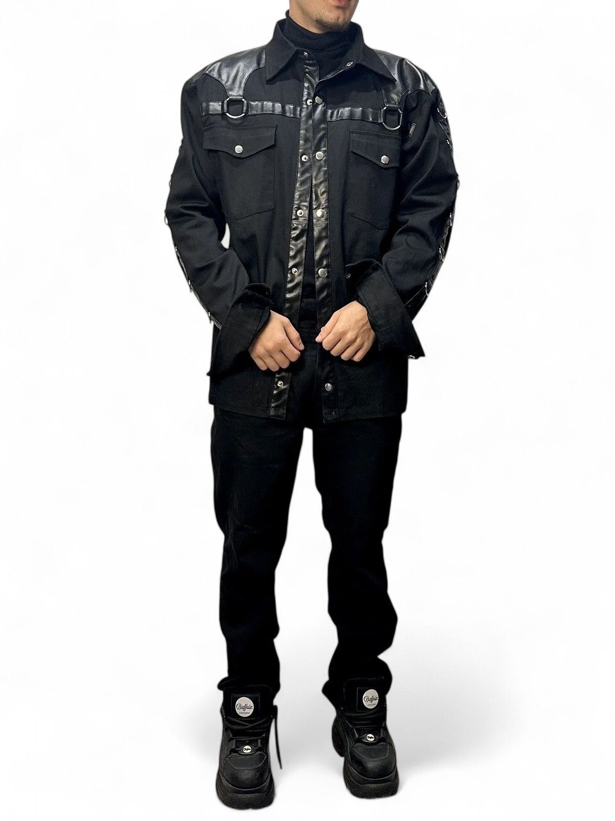 Gotcha Vixxsin Y2K Black Denim Pants Gothic Punk Streetwear Size US 34 / EU 50 - 1 Thumbnail